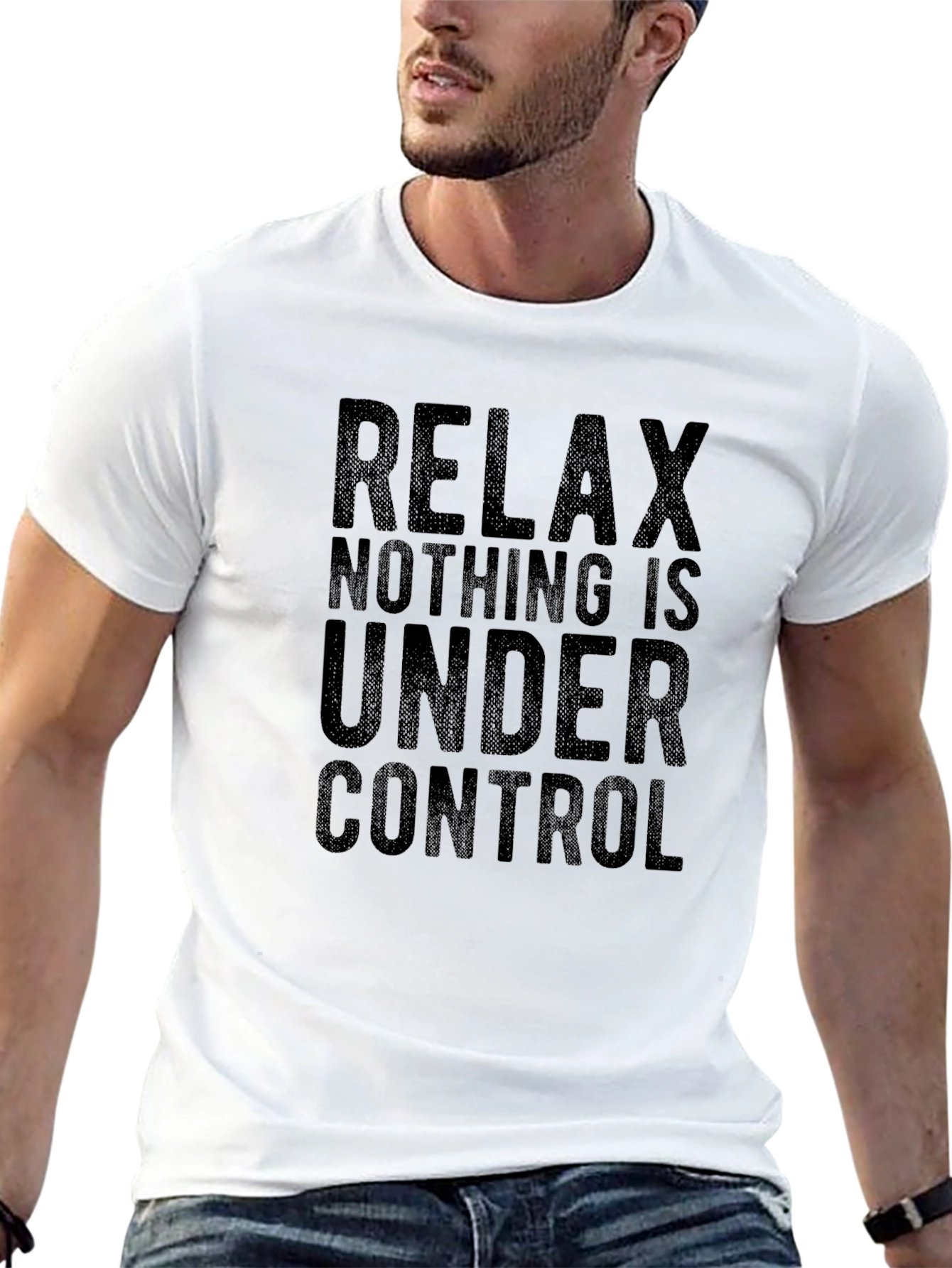 Relax Nothing Is Under Control Black T-Shirt