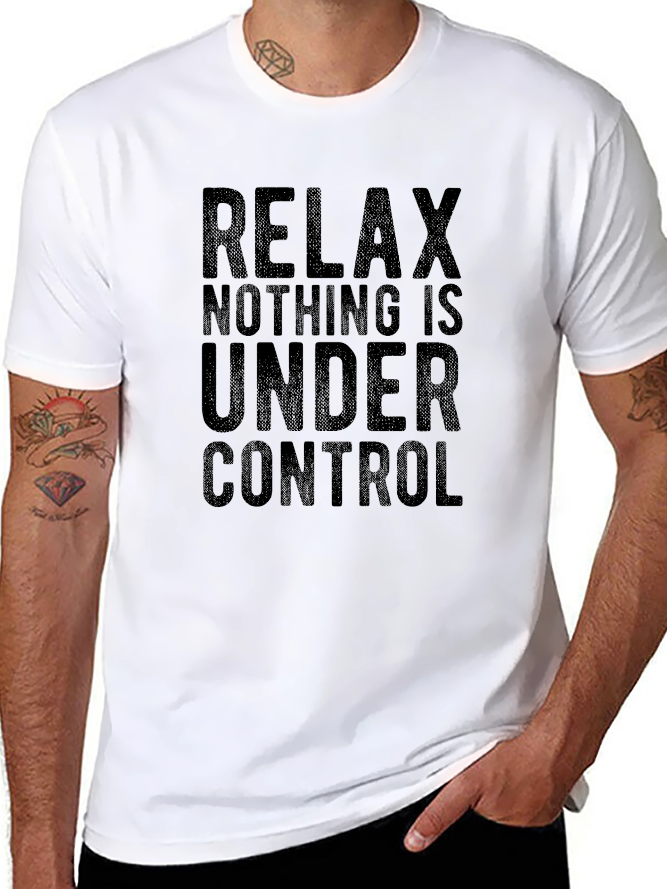 Relax Nothing Is Under Control Black T-Shirt