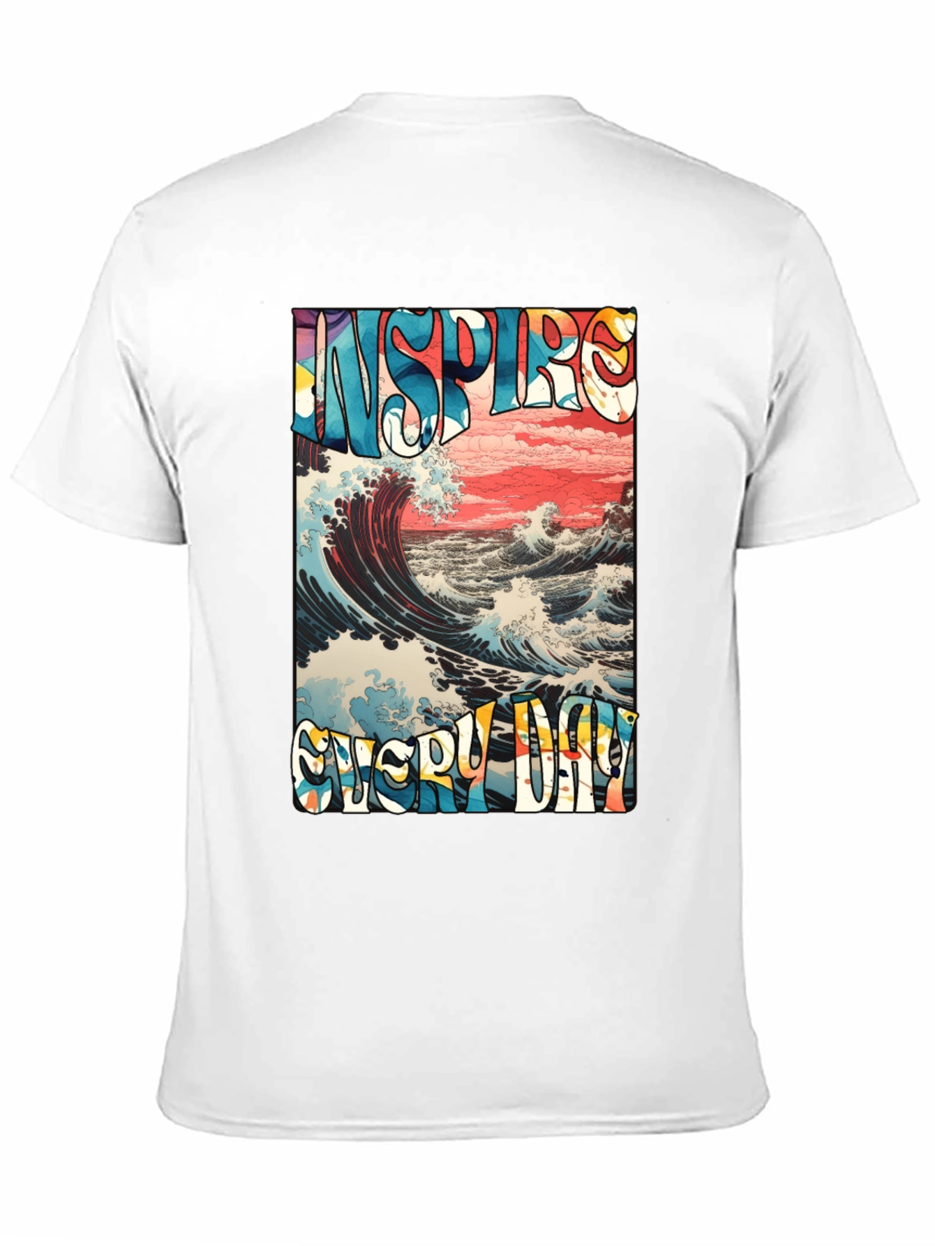 Inspire Every Day Graphic T-Shirt - Ocean Wave Design