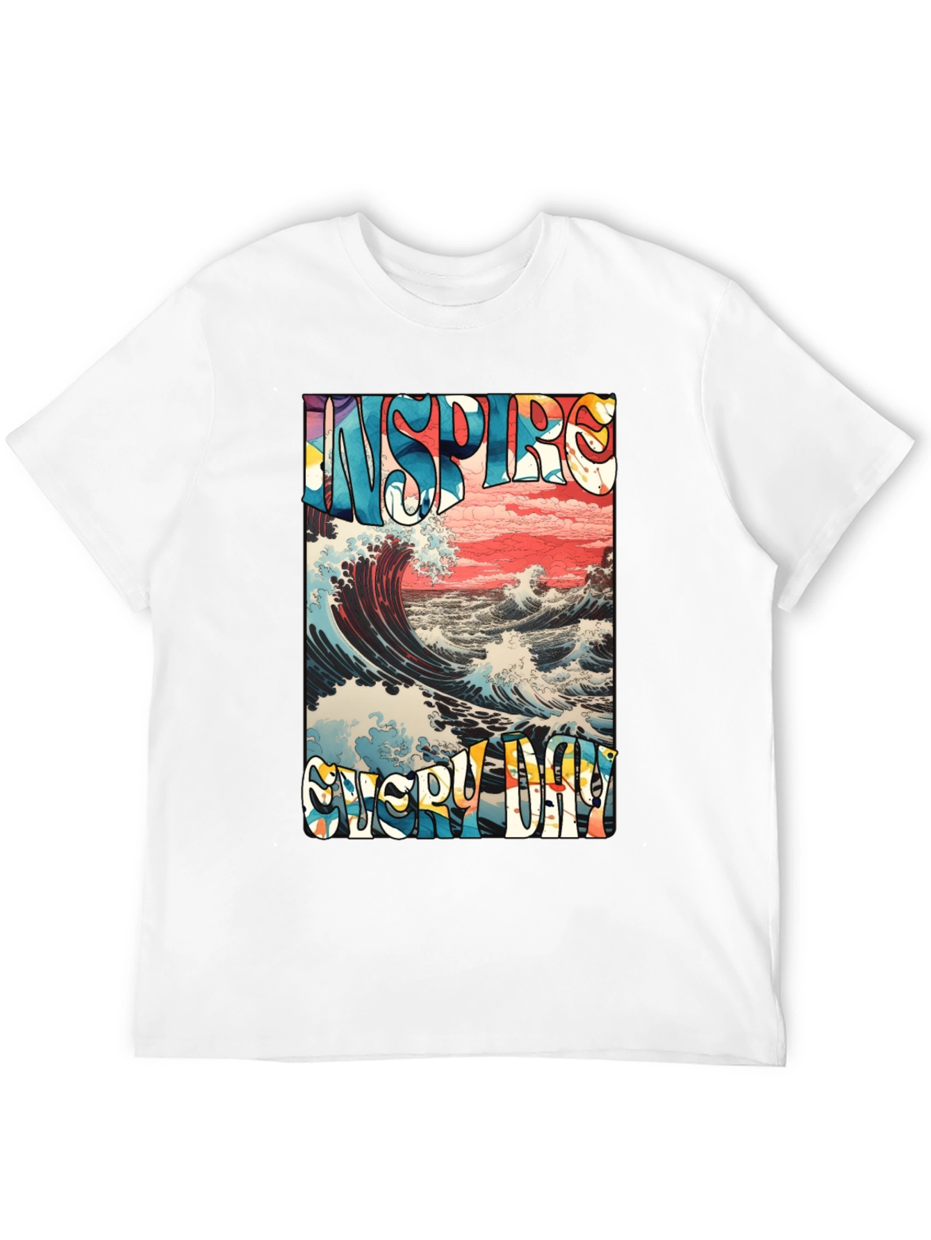 Inspire Every Day Graphic T-Shirt - Ocean Wave Design