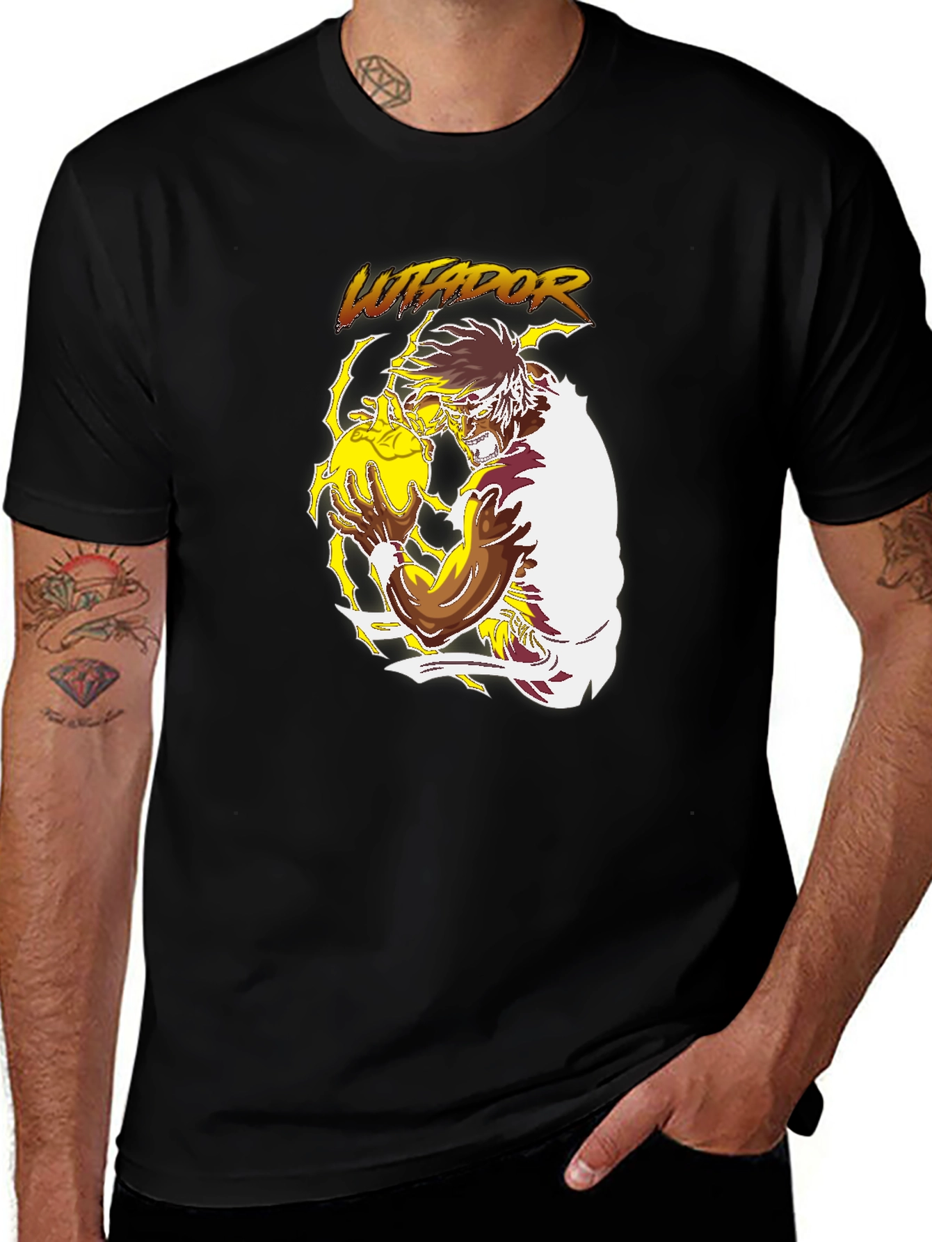Lutador Graphic Print Black T-Shirt