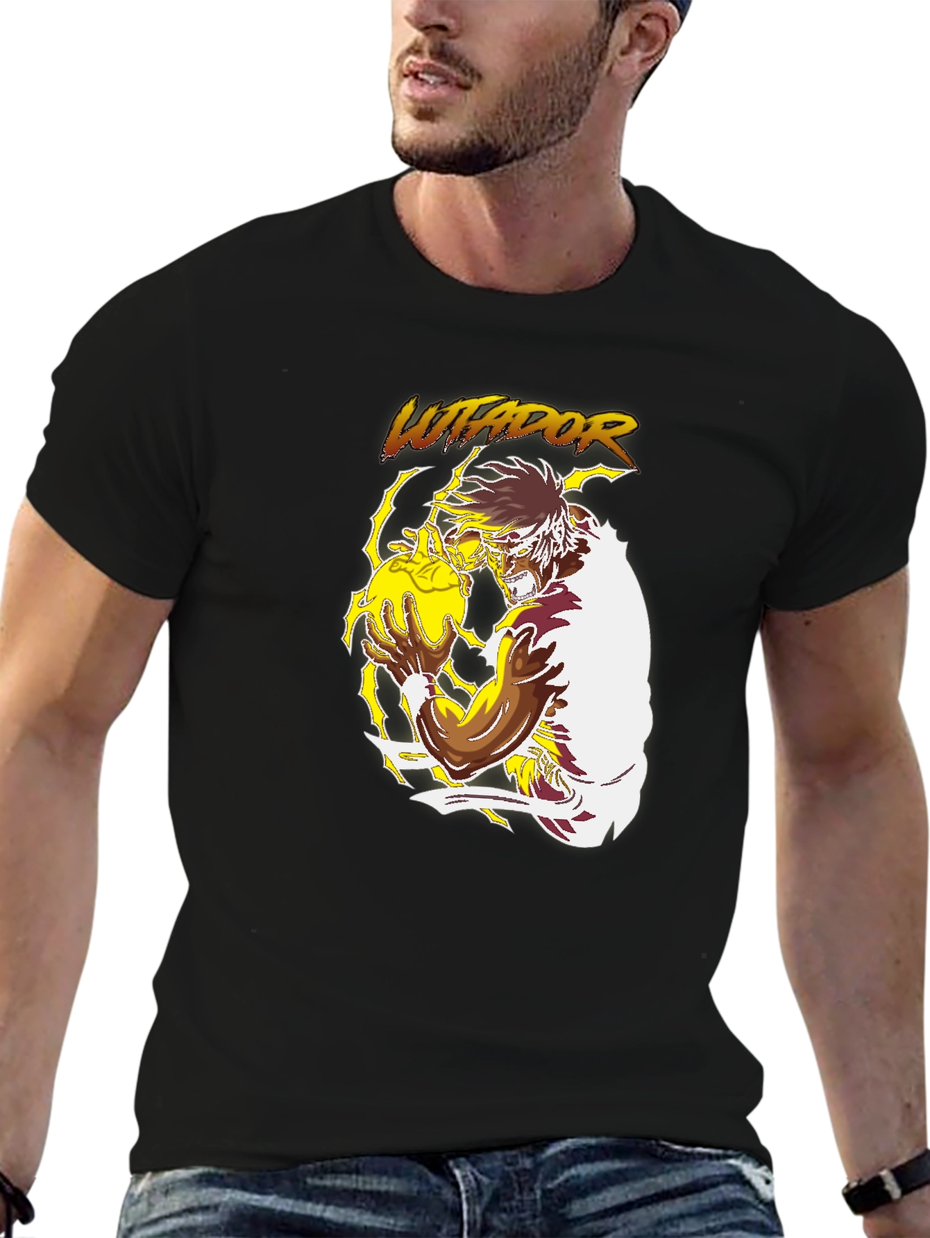 Lutador Graphic Print Black T-Shirt