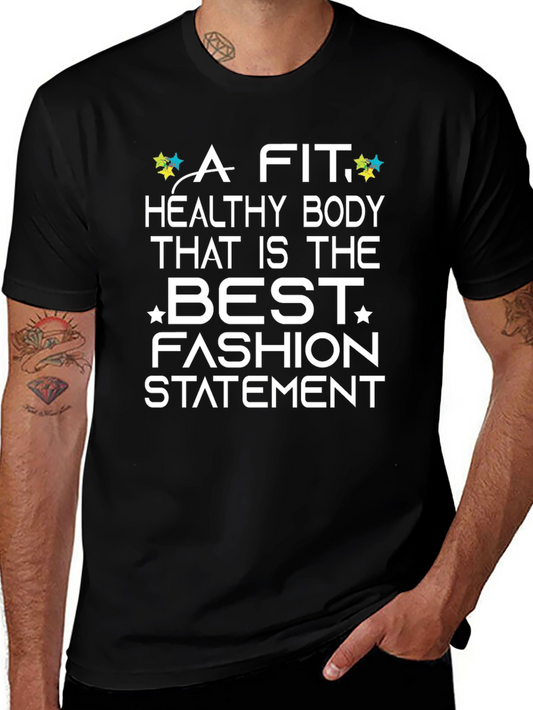 Fit & Healthy Body Graphic Tee - Black