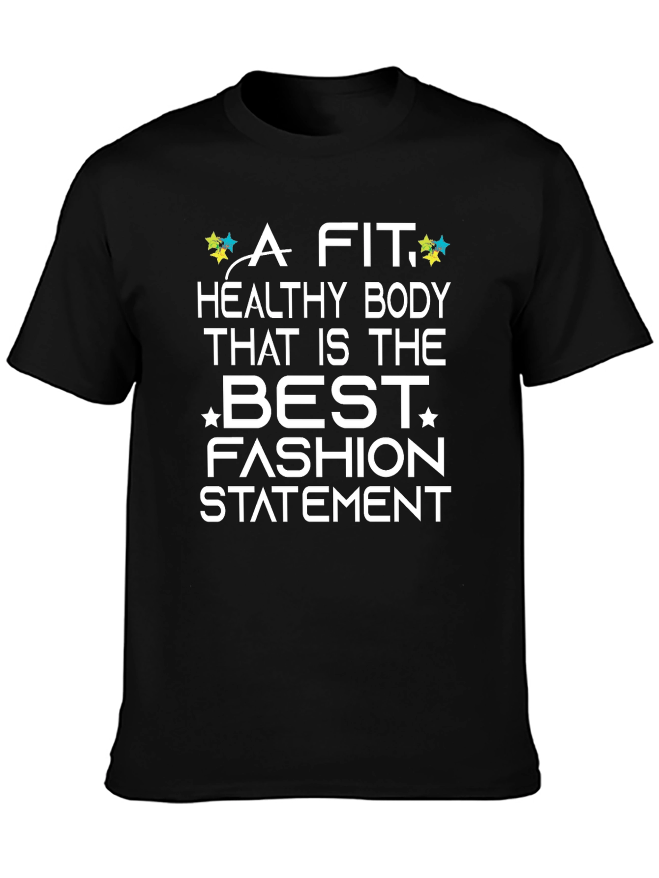 Fit & Healthy Body Graphic Tee - Black