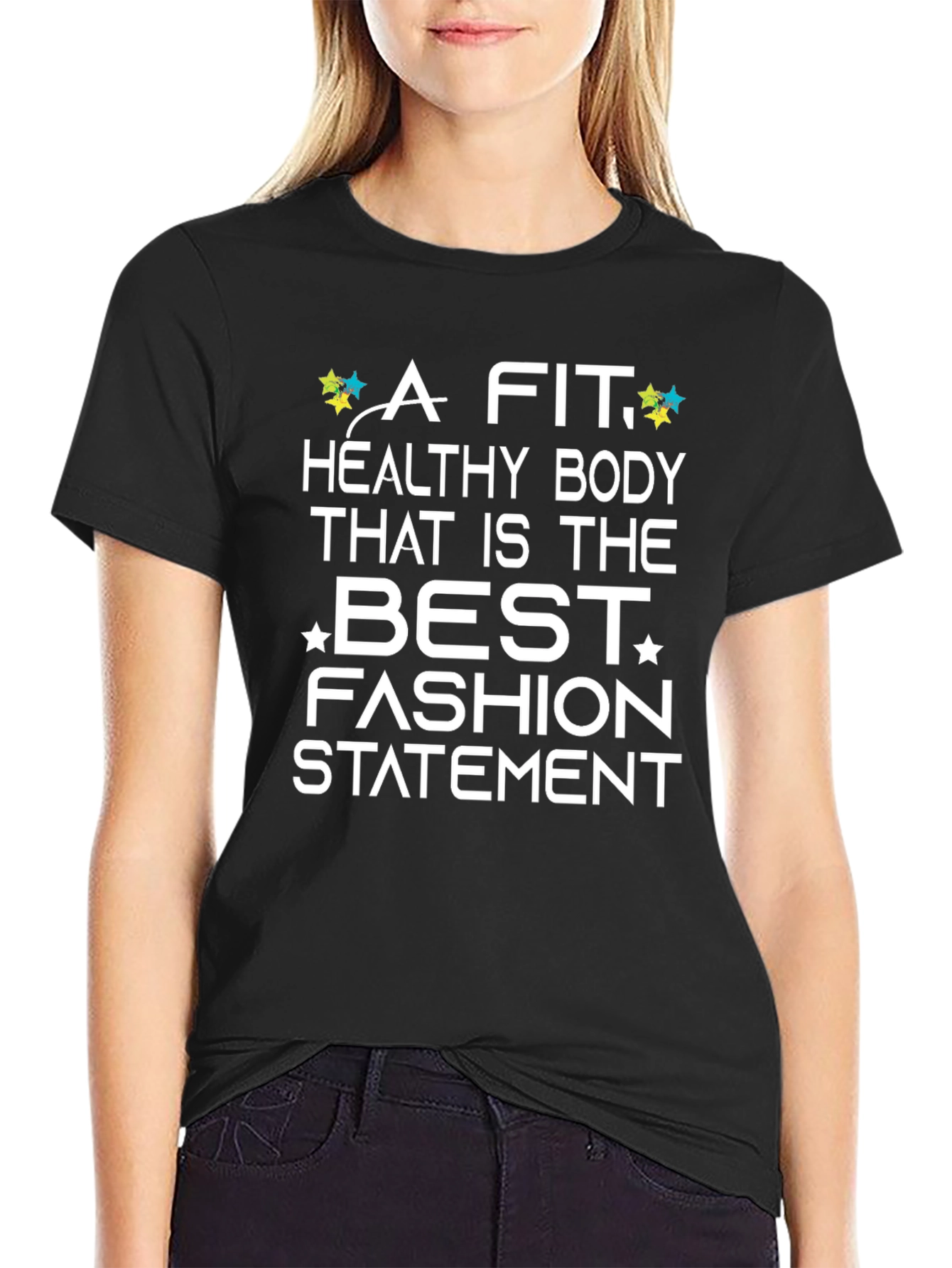 Fit & Healthy Body Graphic Tee - Black