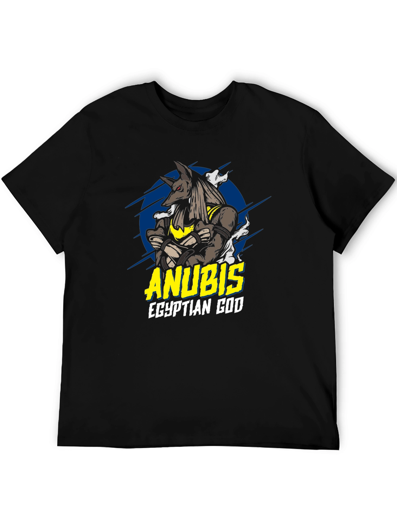 Anubis Egyptian God Graphic T-Shirt - Black