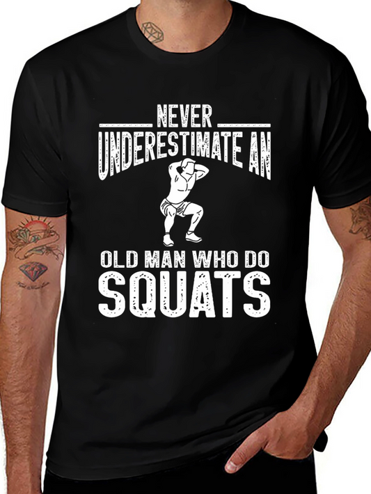 Squats Old Man Graphic Tee