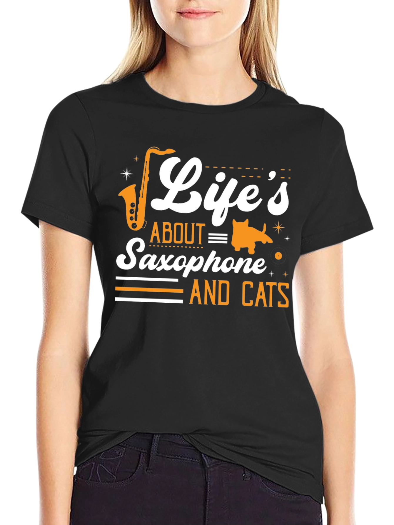 Lifes About Saxophone and Cats T-Shirt