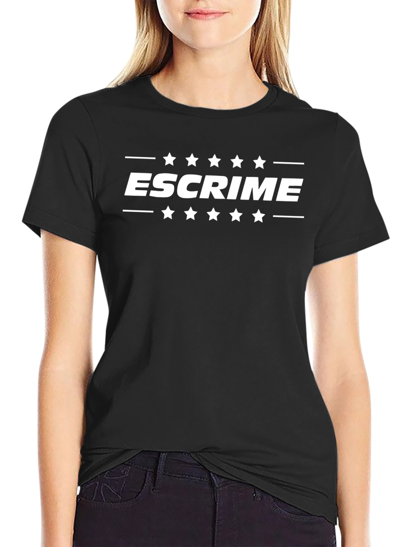 Escrime Fencing Star Graphic Tee - Black