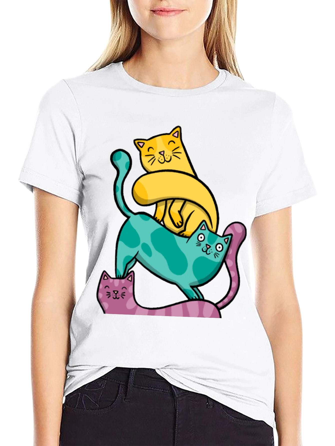 Cute Cats T-Shirt - Whimsical Design