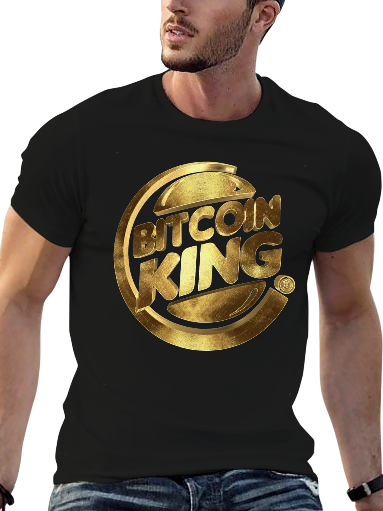 Bitcoin King Graphic Tee - Crypto Lovers T-Shirt