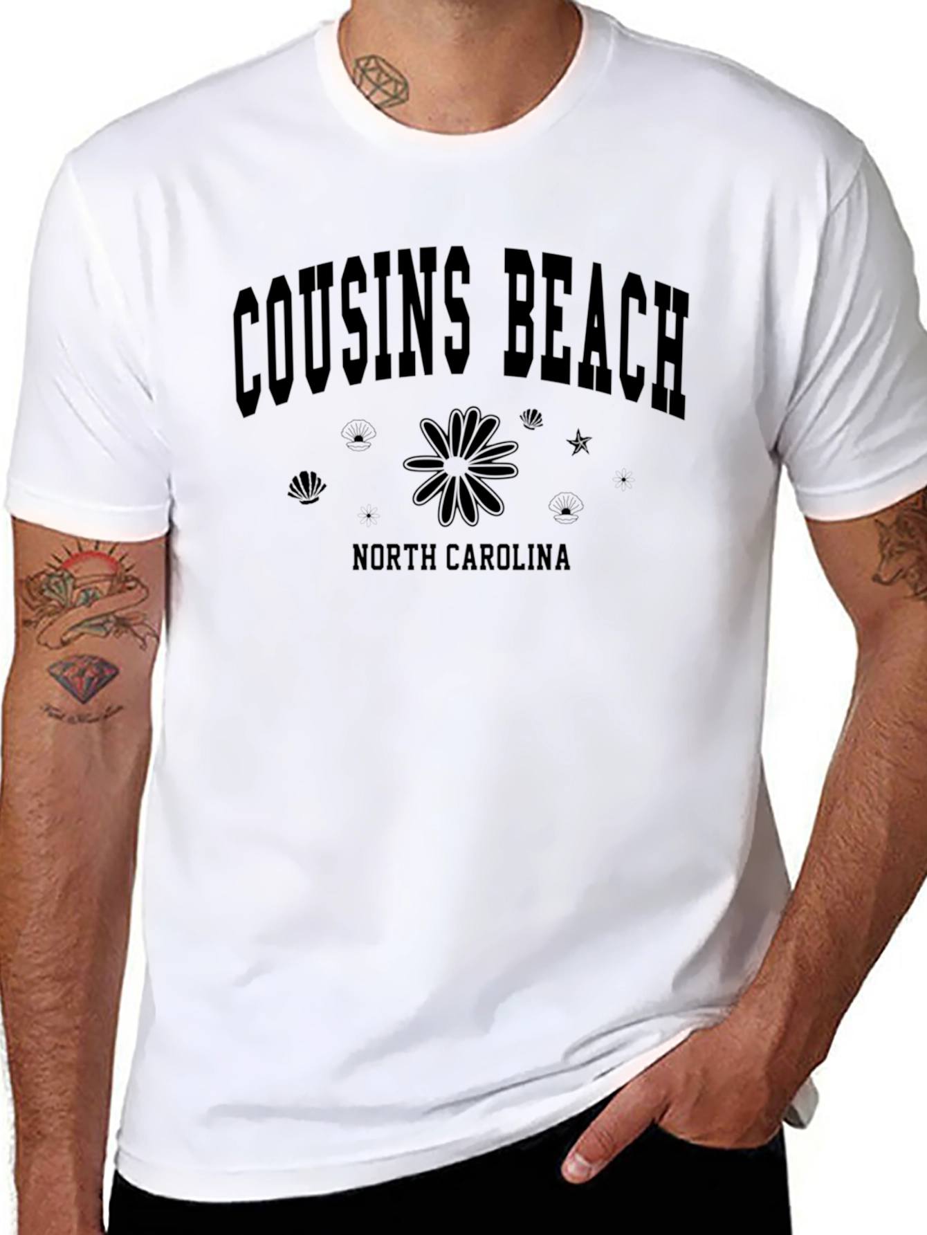 Cousins Beach North Carolina Black T-Shirt