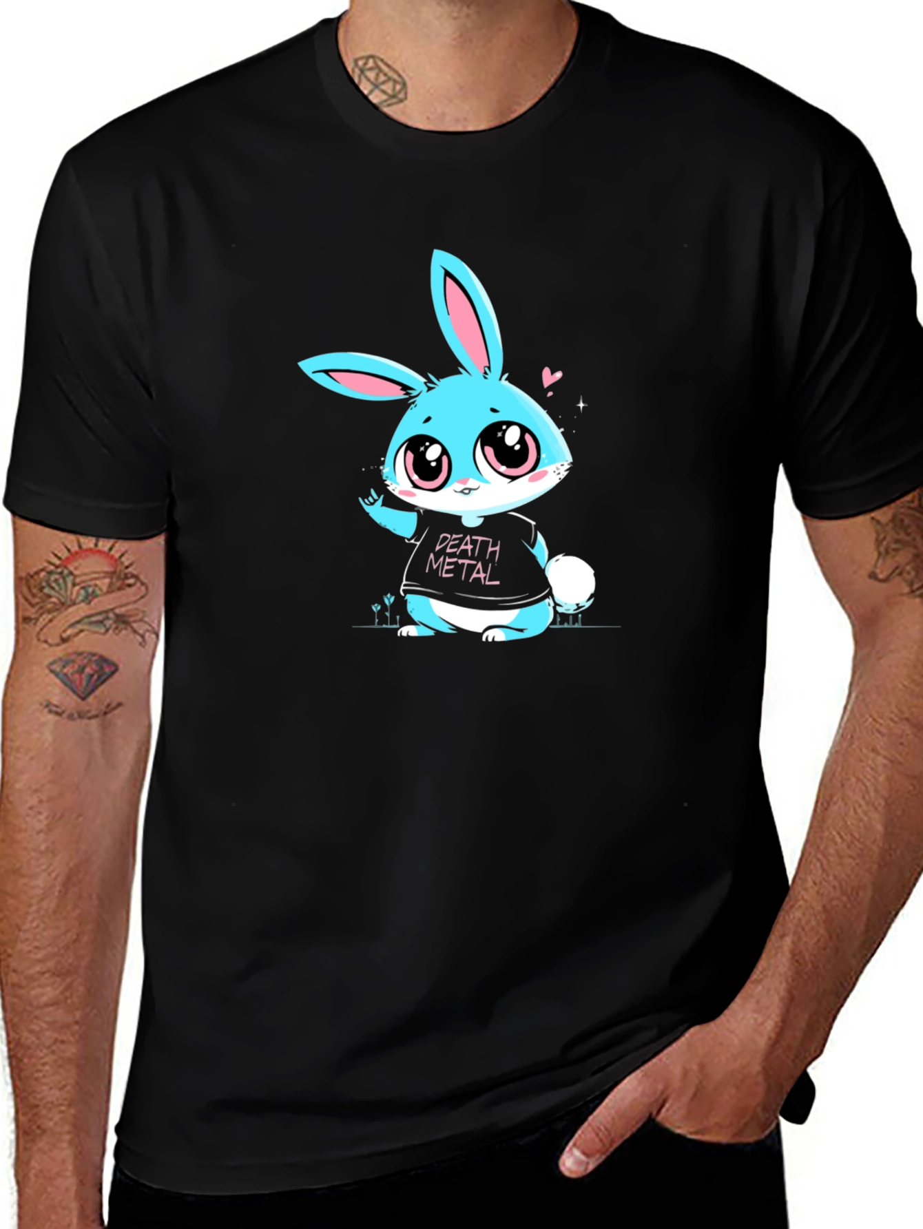 Death Metal Bunny T-Shirt - Black Cotton Tee