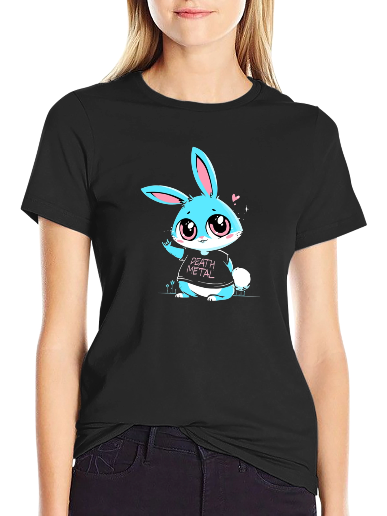 Death Metal Bunny T-Shirt - Black Cotton Tee