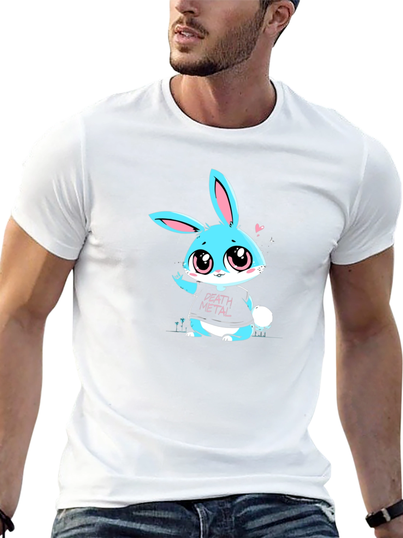 Death Metal Bunny T-Shirt - Black Cotton Tee