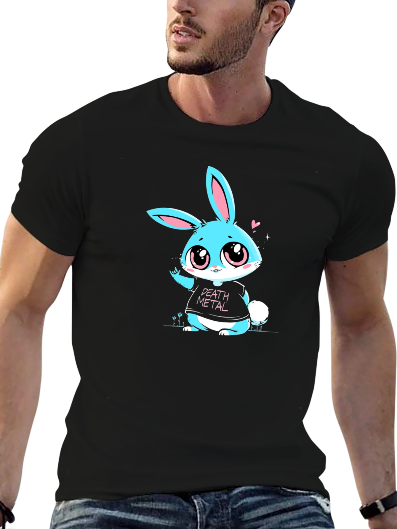 Death Metal Bunny T-Shirt - Black Cotton Tee