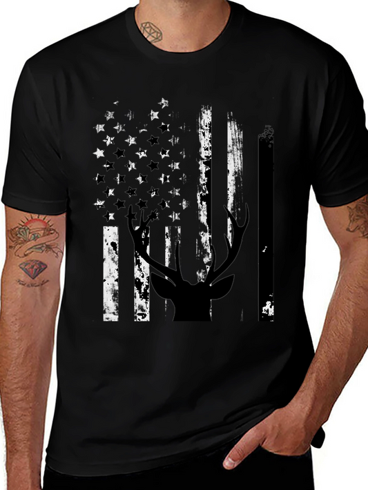 American Flag Deer Silhouette Graphic Tee
