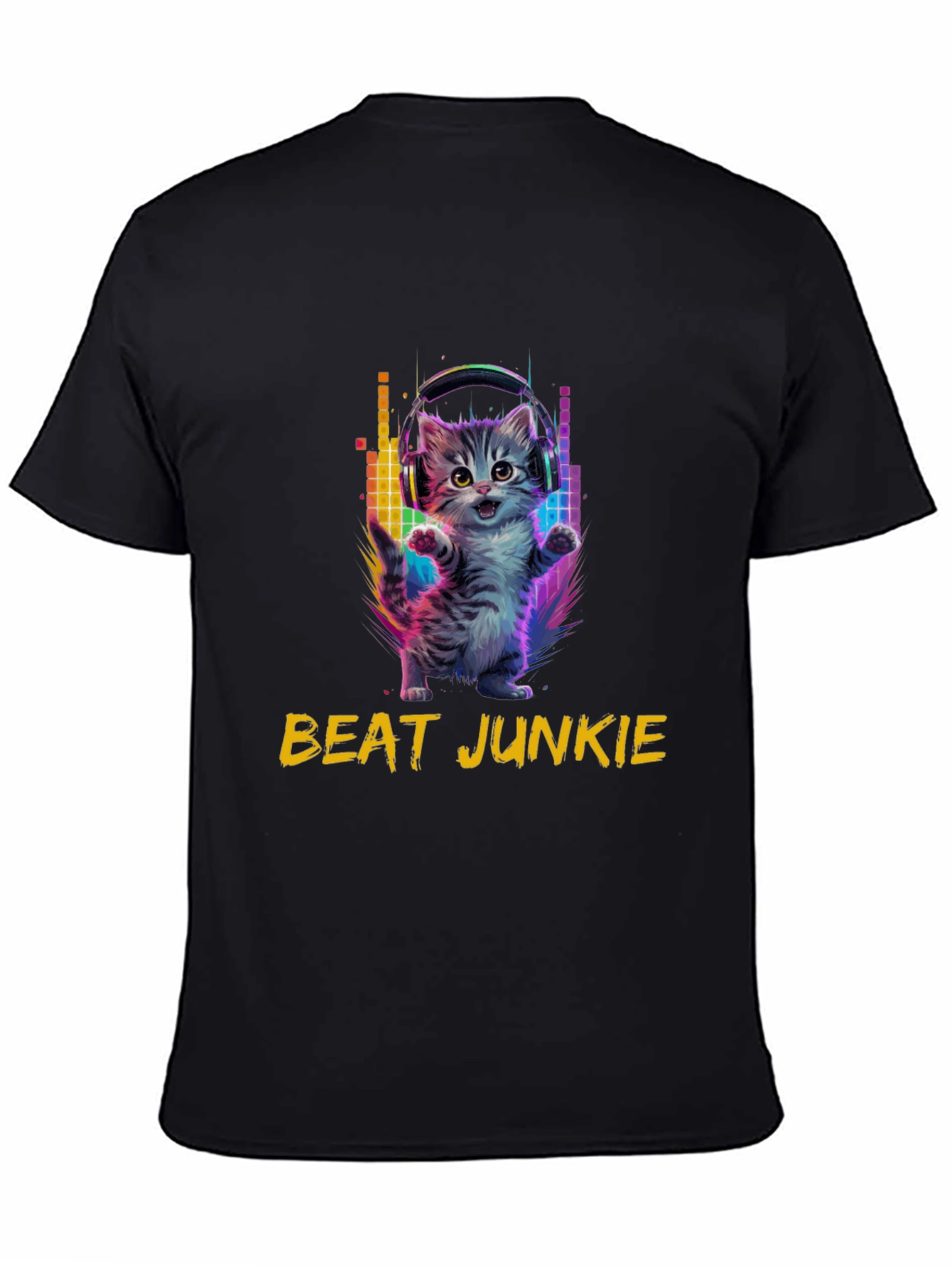 Beat Junkie Kitten T-Shirt - Music Lover Tee