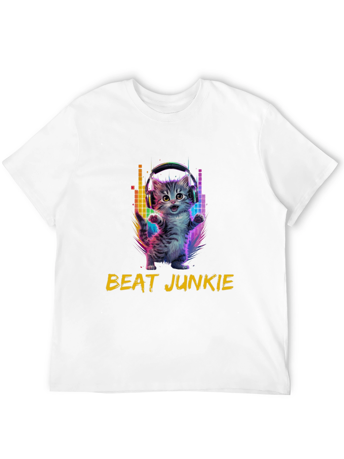 Beat Junkie Kitten T-Shirt - Music Lover Tee