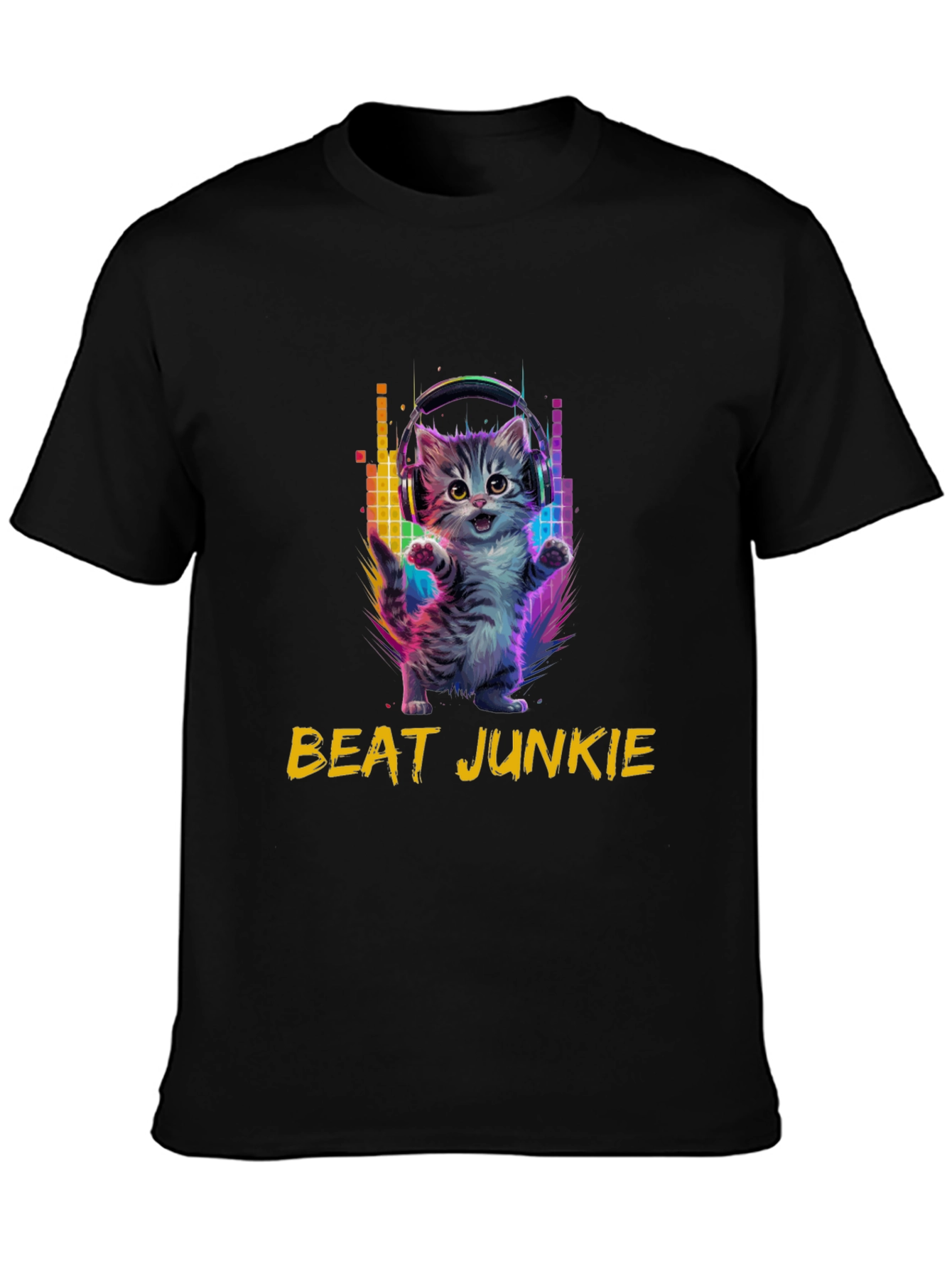 Beat Junkie Kitten T-Shirt - Music Lover Tee