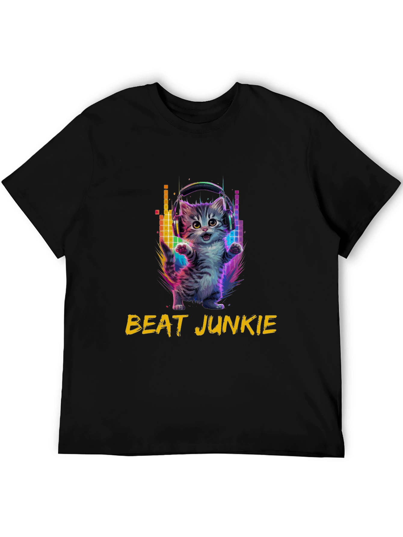 Beat Junkie Kitten T-Shirt - Music Lover Tee