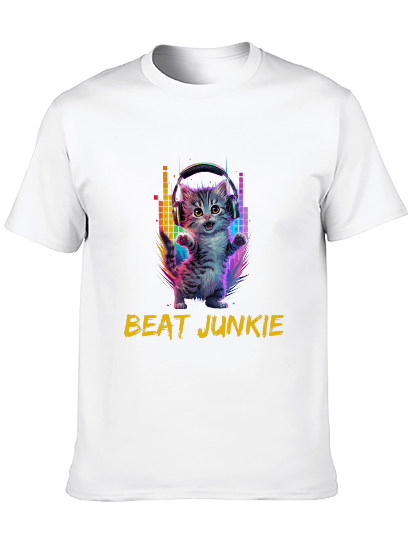 Beat Junkie Kitten T-Shirt - Music Lover Tee