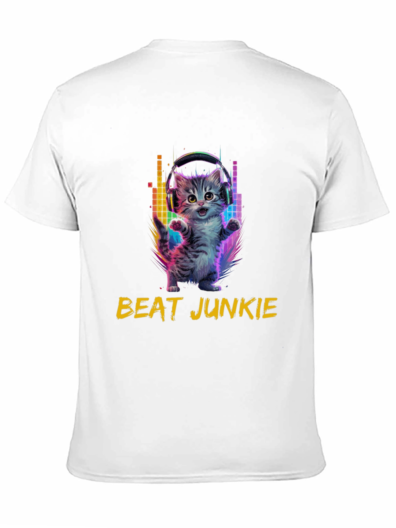 Beat Junkie Kitten T-Shirt - Music Lover Tee
