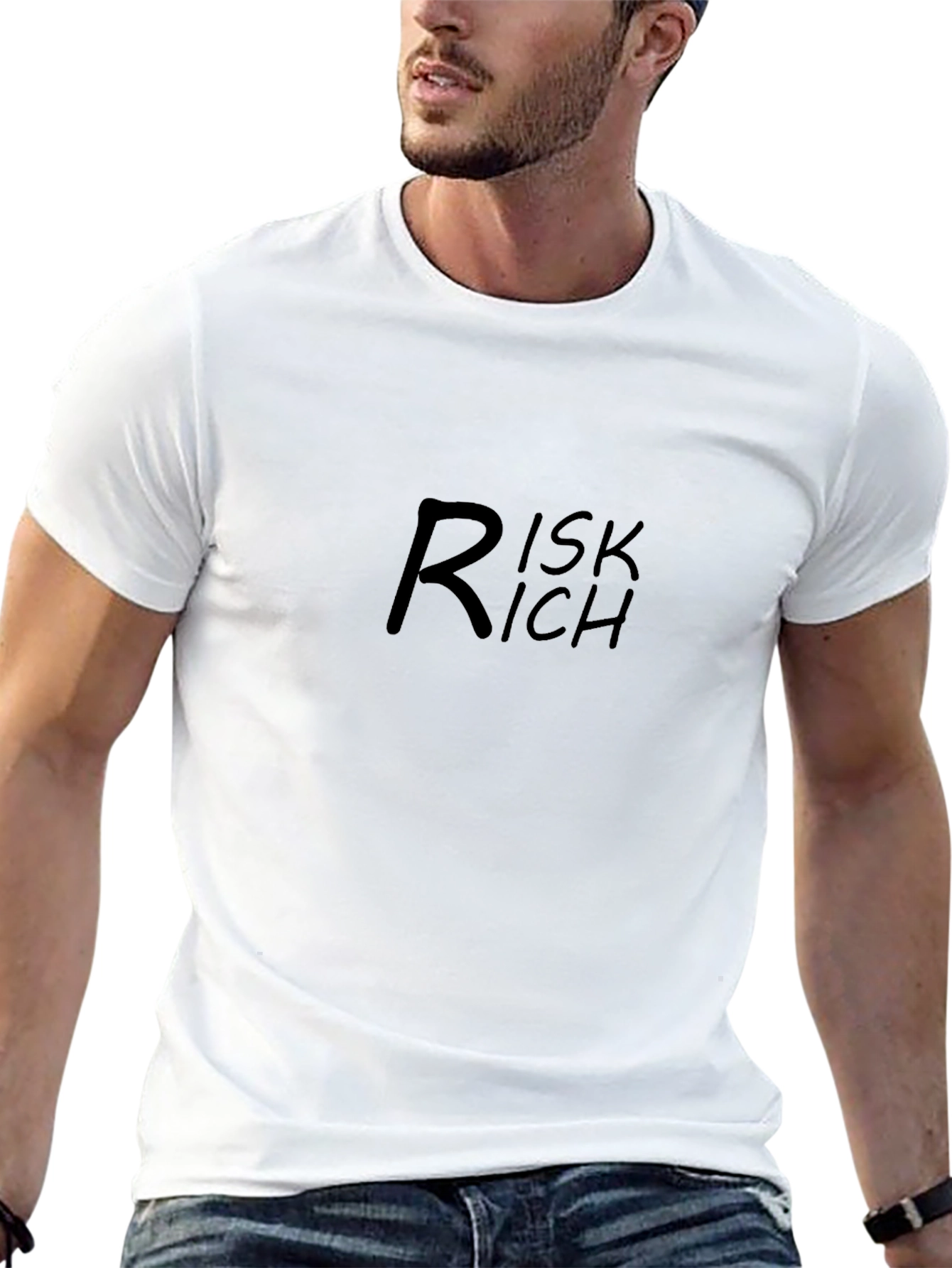 Risk Rich Black T-Shirt - Stylish Casual Wear