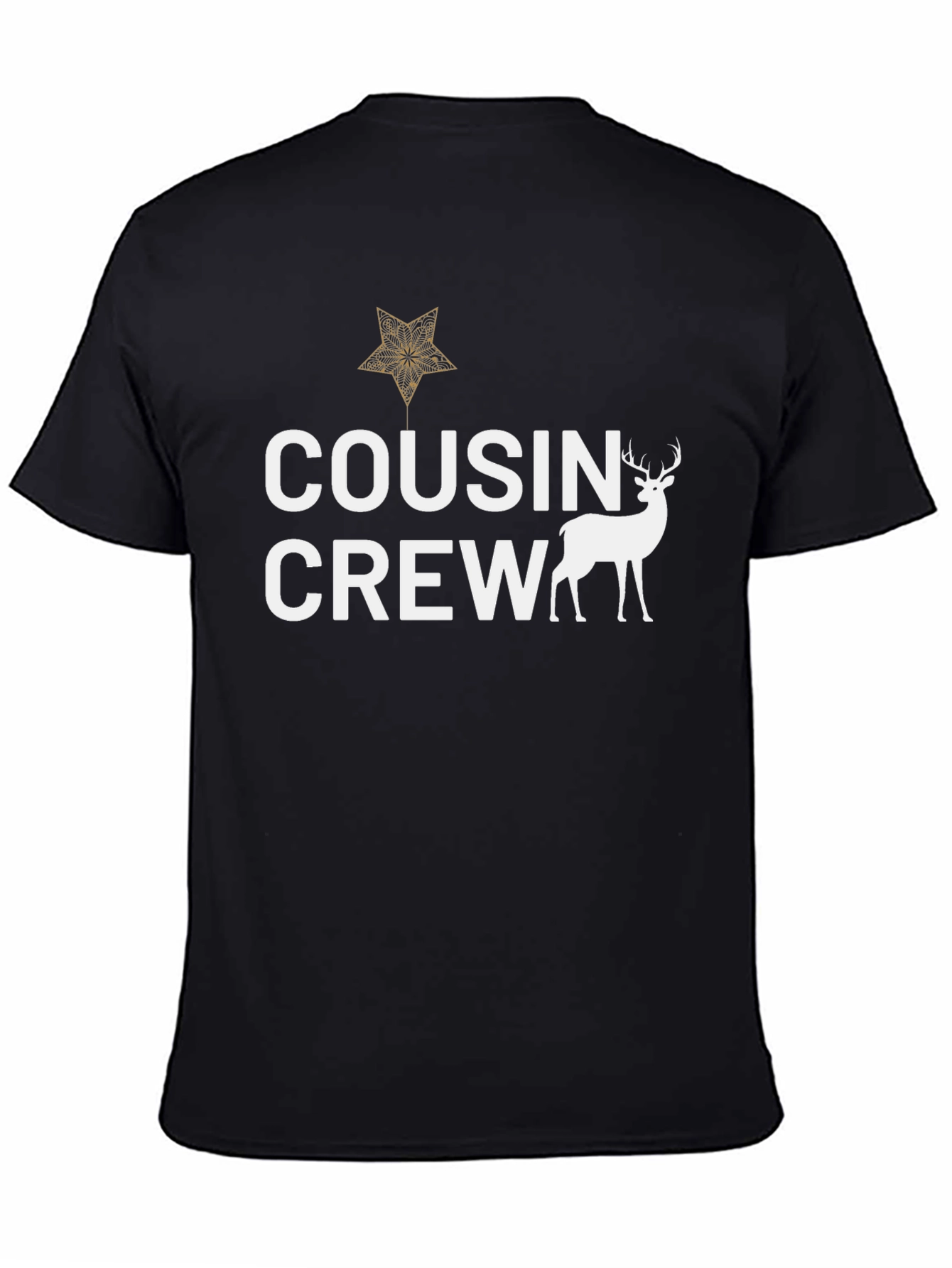 Cousin Crew Deer Graphic Tee - Black Cotton Shirt