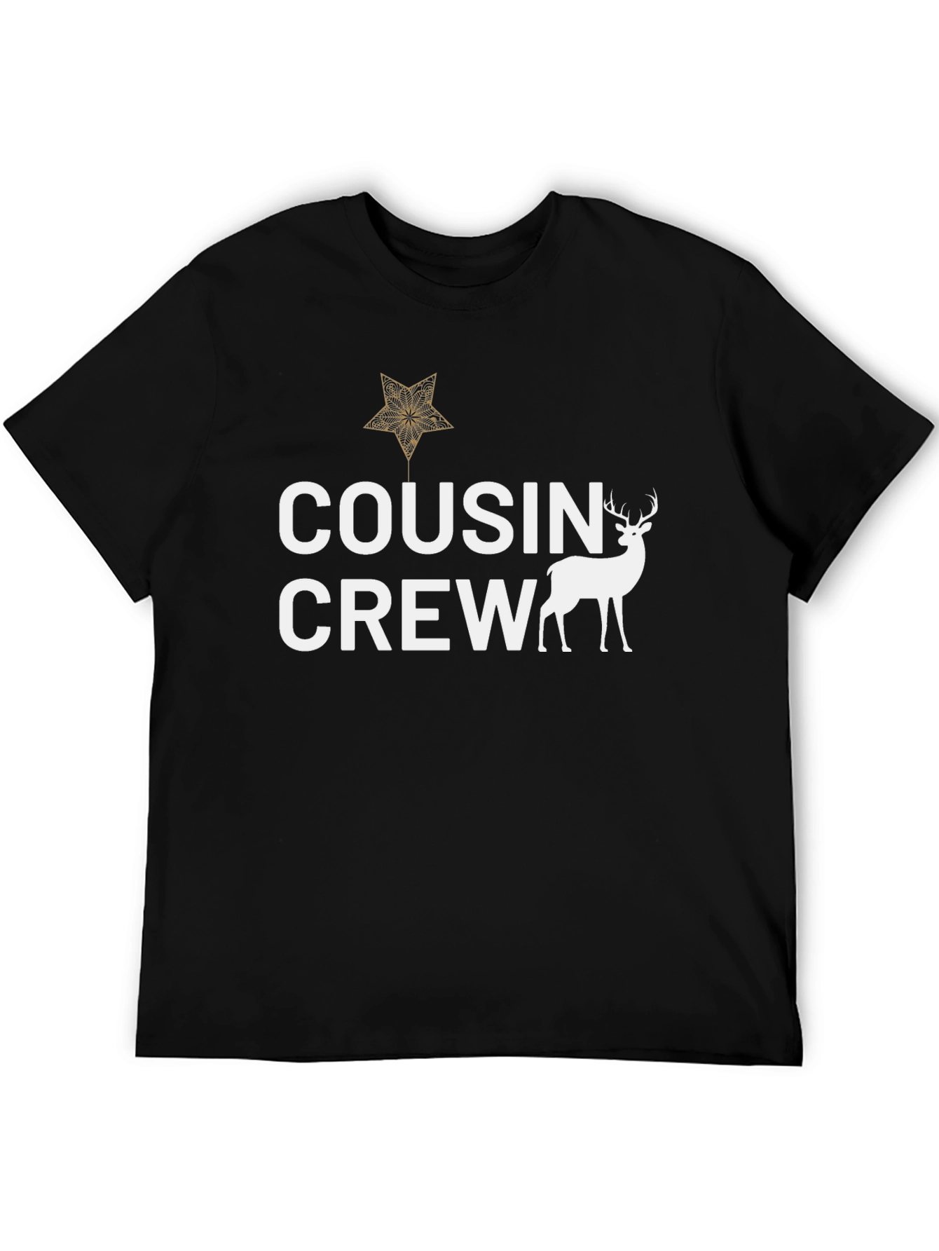Cousin Crew Deer Graphic Tee - Black Cotton Shirt