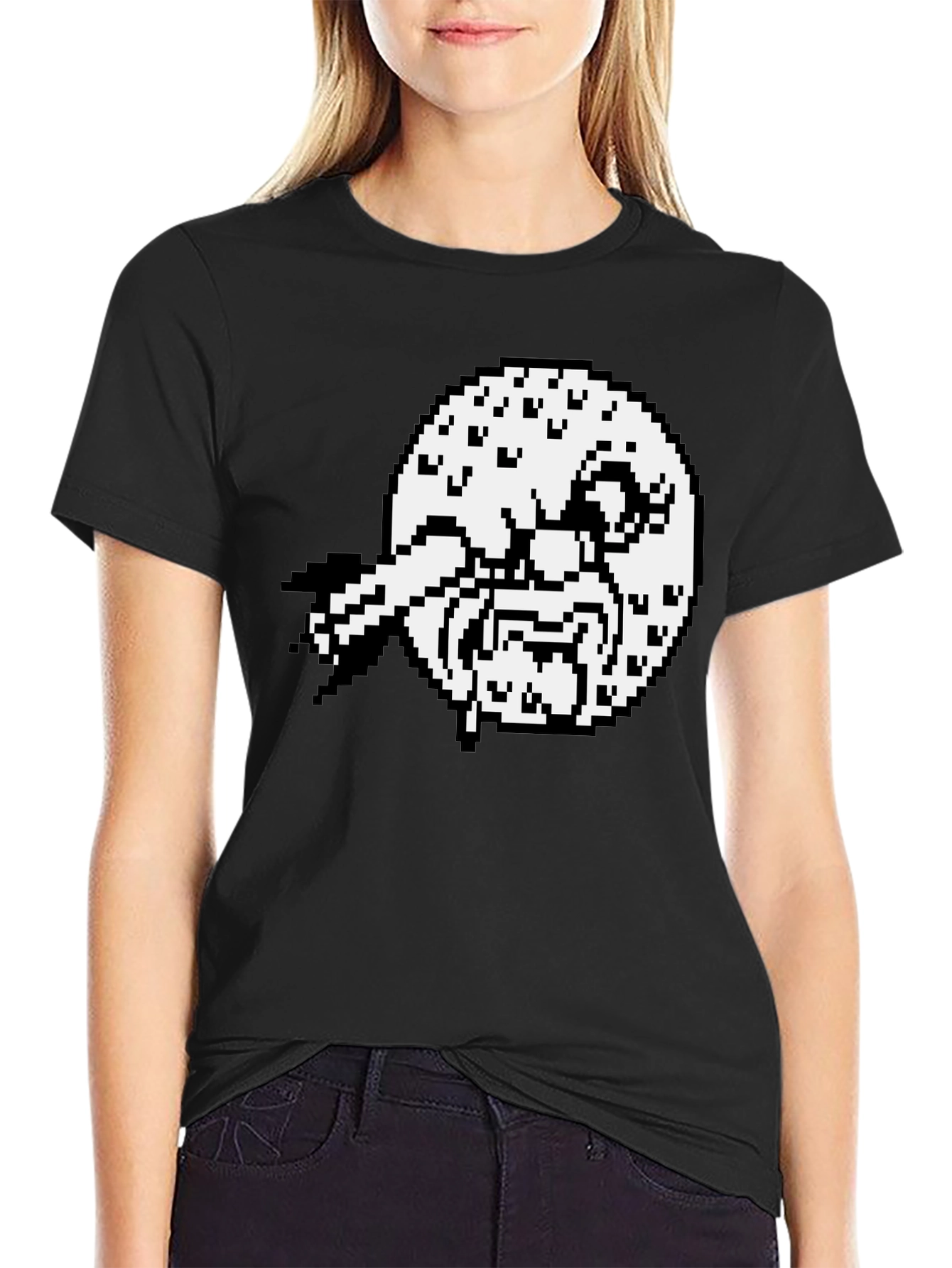Pixel Art Graphic Tee - Black