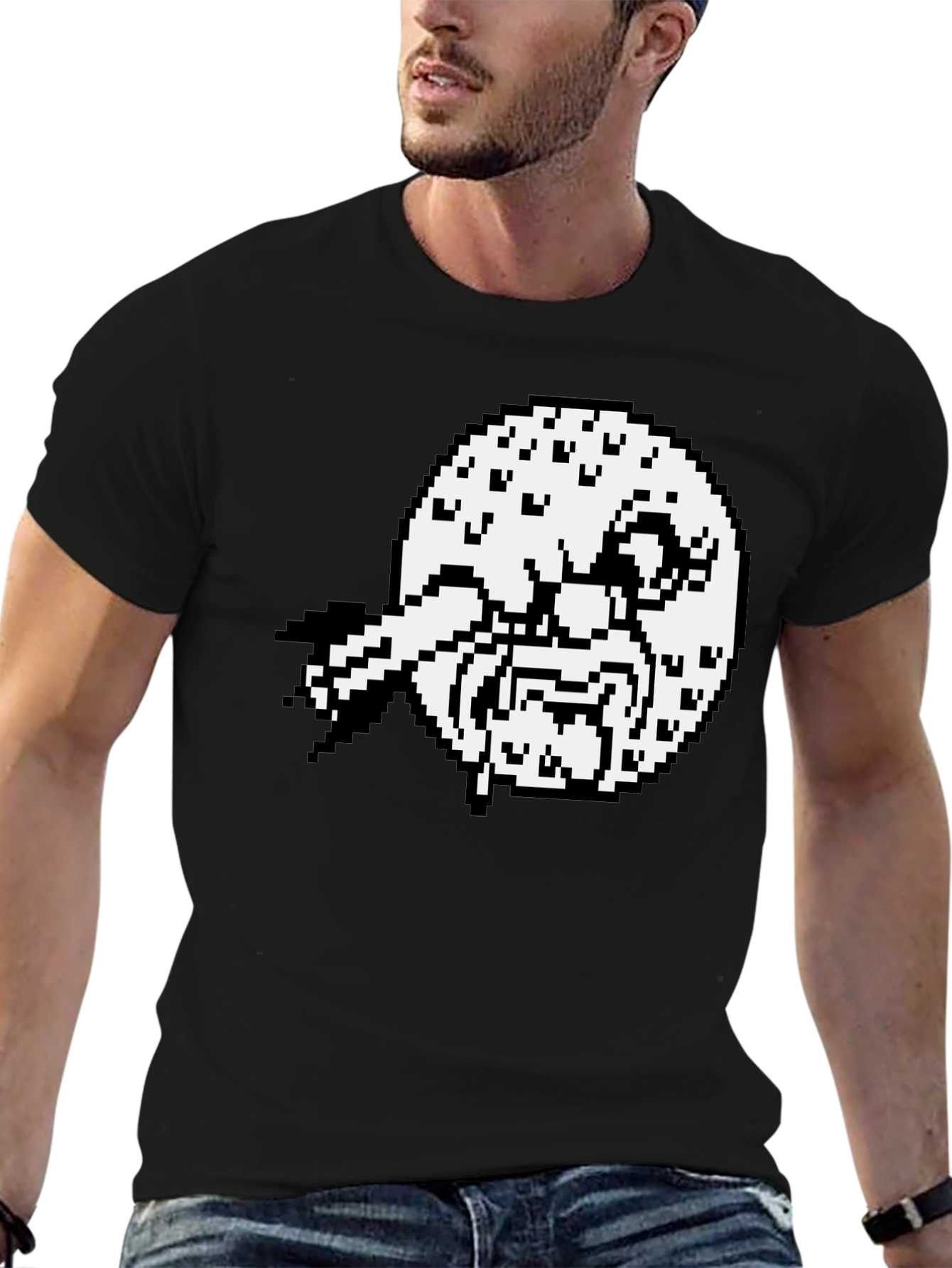 Pixel Art Graphic Tee - Black