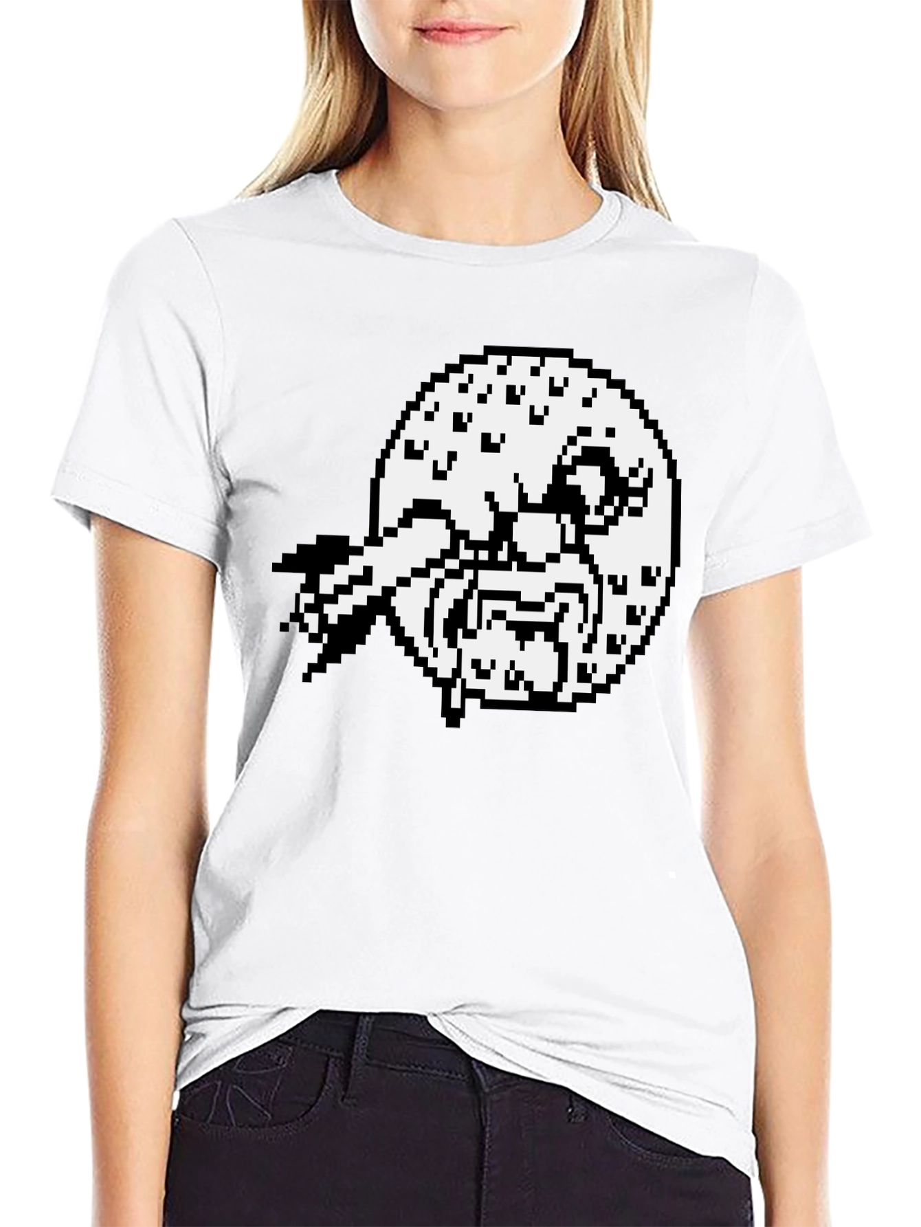 Pixel Art Graphic Tee - Black