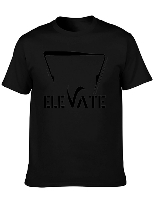 Elevate Black Graphic Tee - Stylish Mens T-Shirt