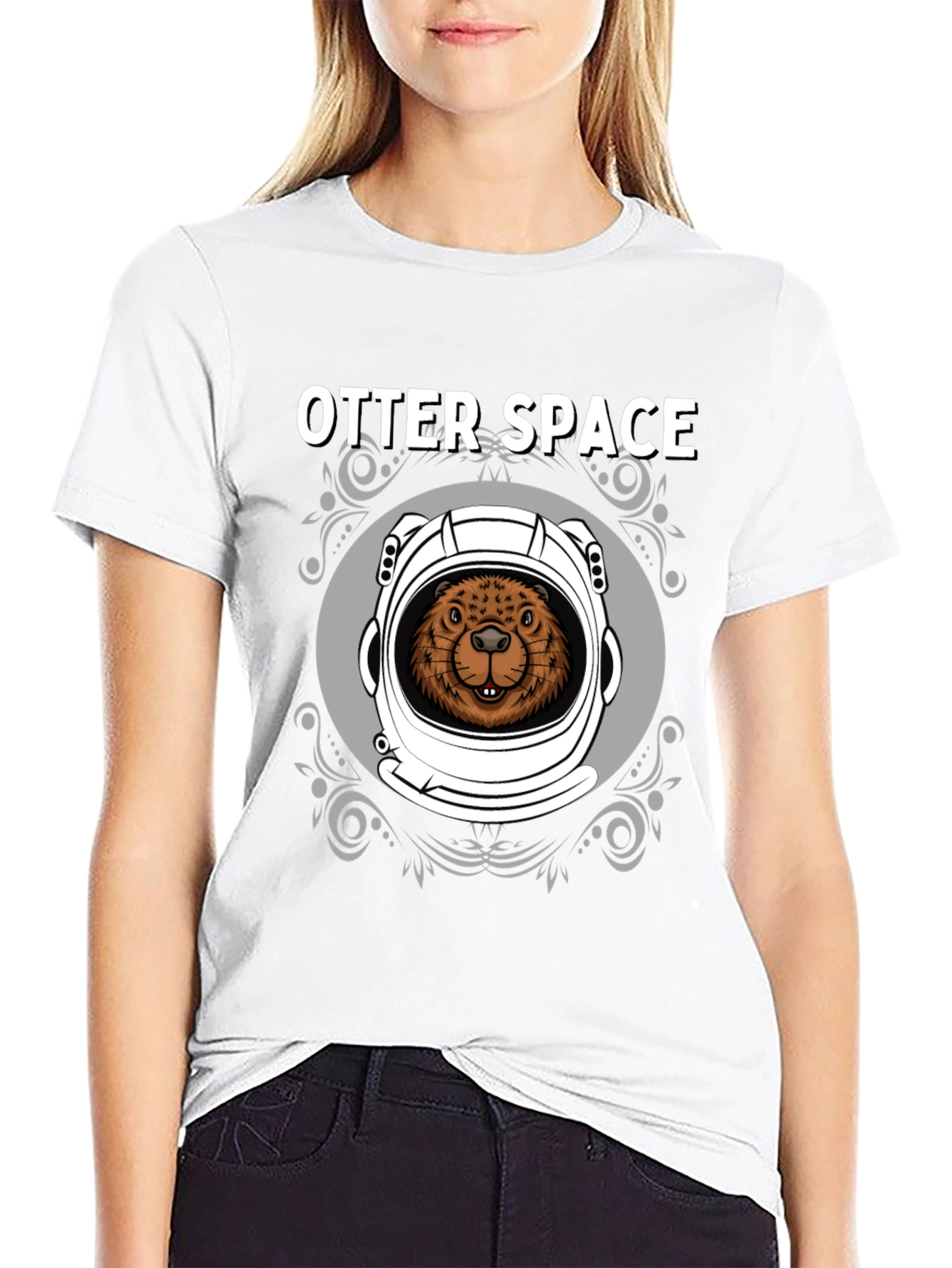 Otter Space Graphic T-Shirt - Mens Black Tee