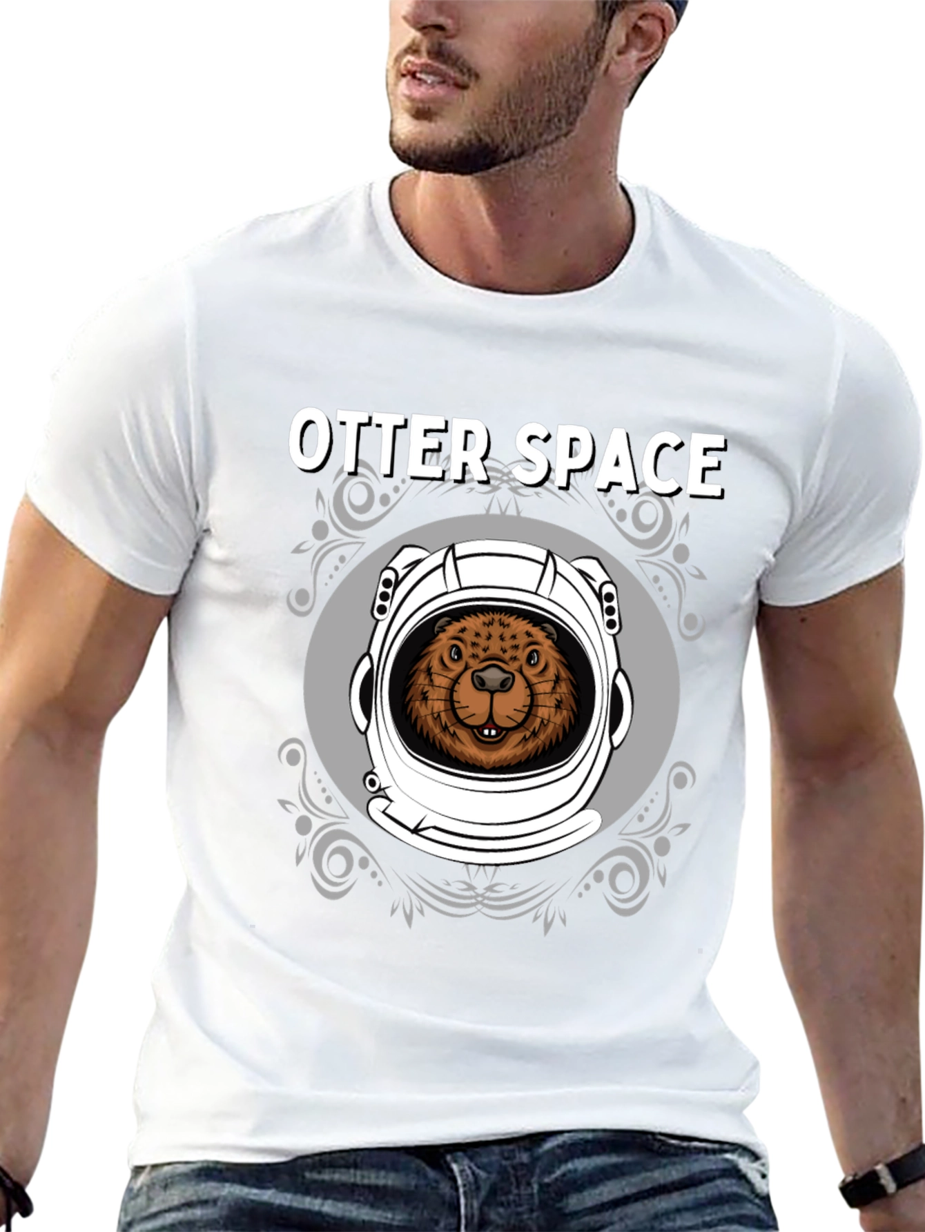 Otter Space Graphic T-Shirt - Mens Black Tee