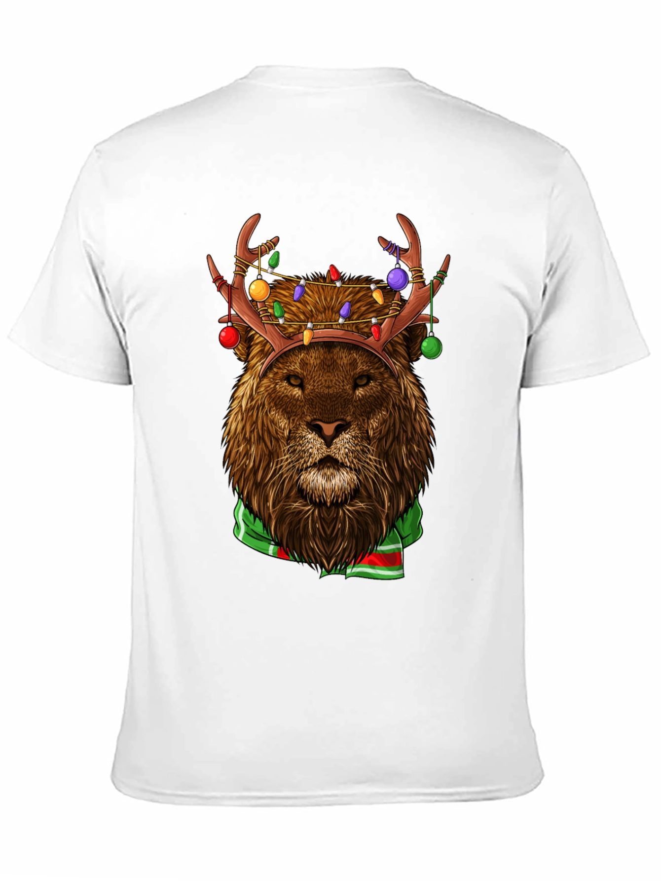 Festive Lion Graphic Tee - Holiday Apparel