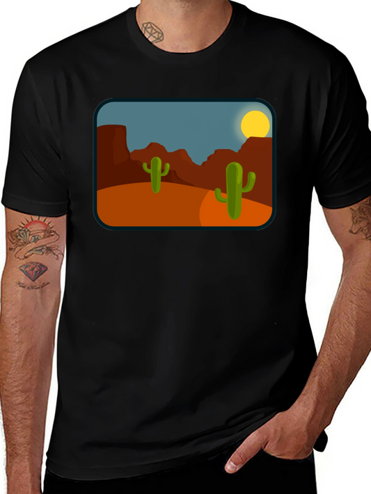 Desert Cactus Graphic T-Shirt - Black