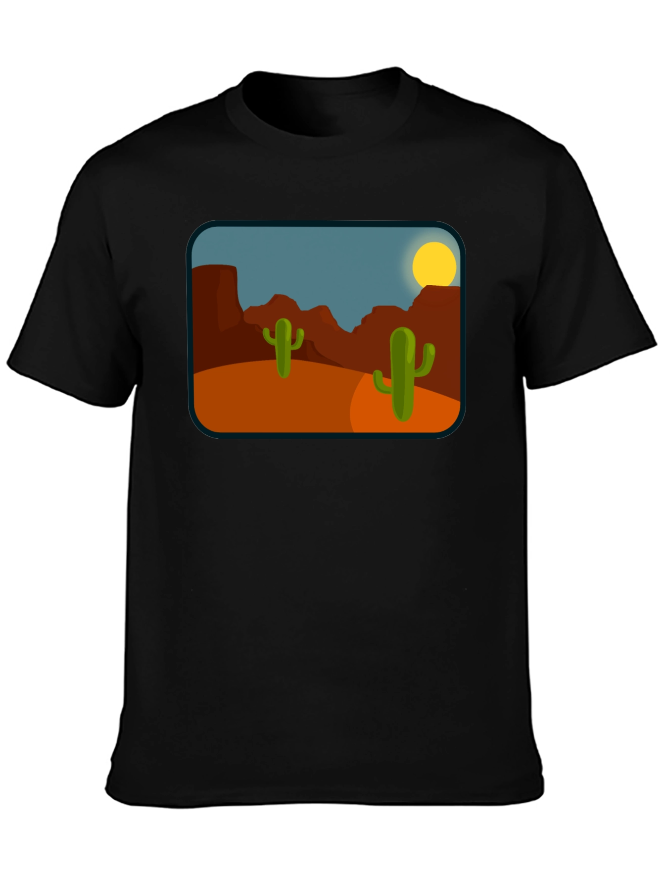 Desert Cactus Graphic T-Shirt - Black
