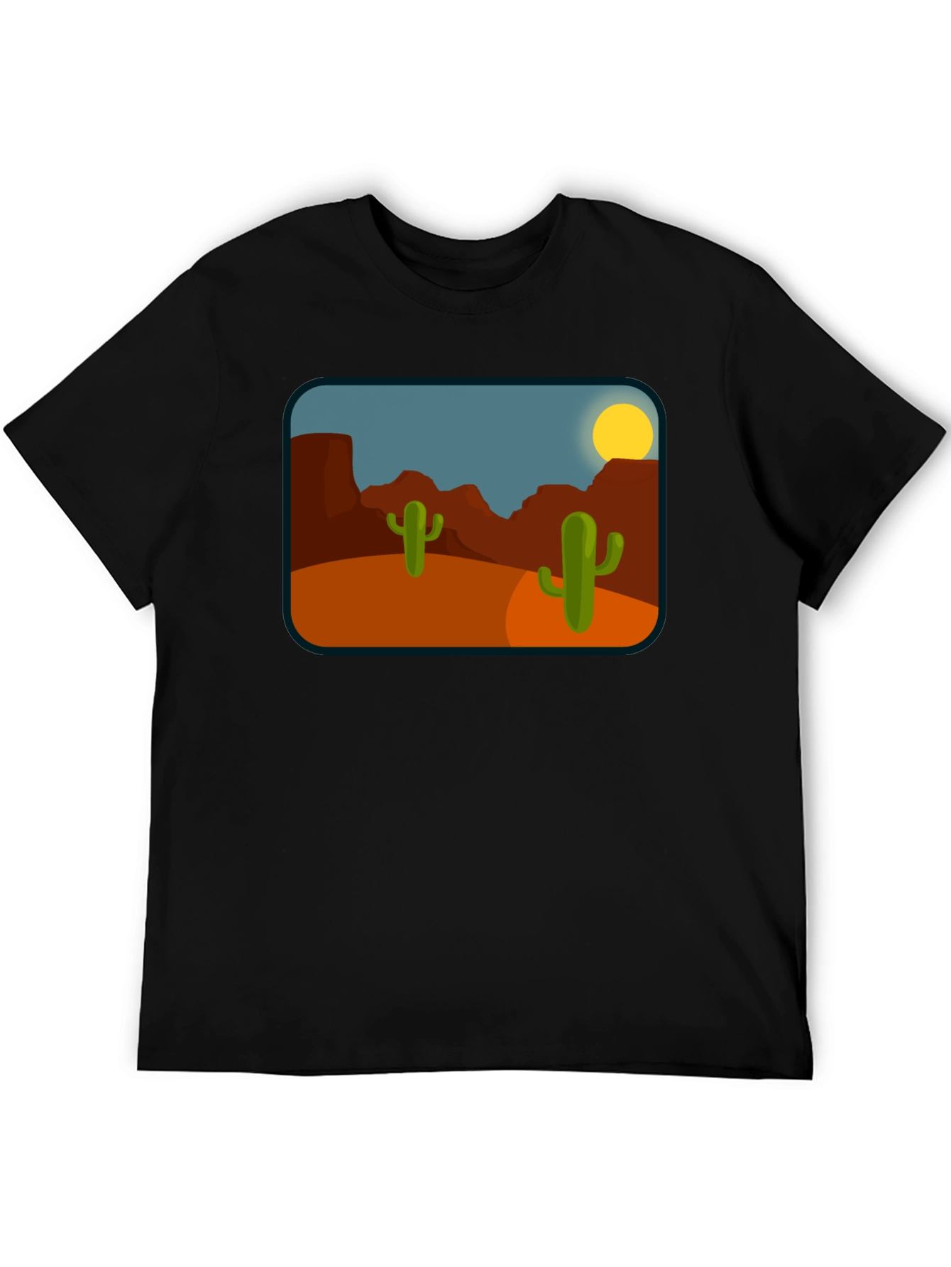 Desert Cactus Graphic T-Shirt - Black