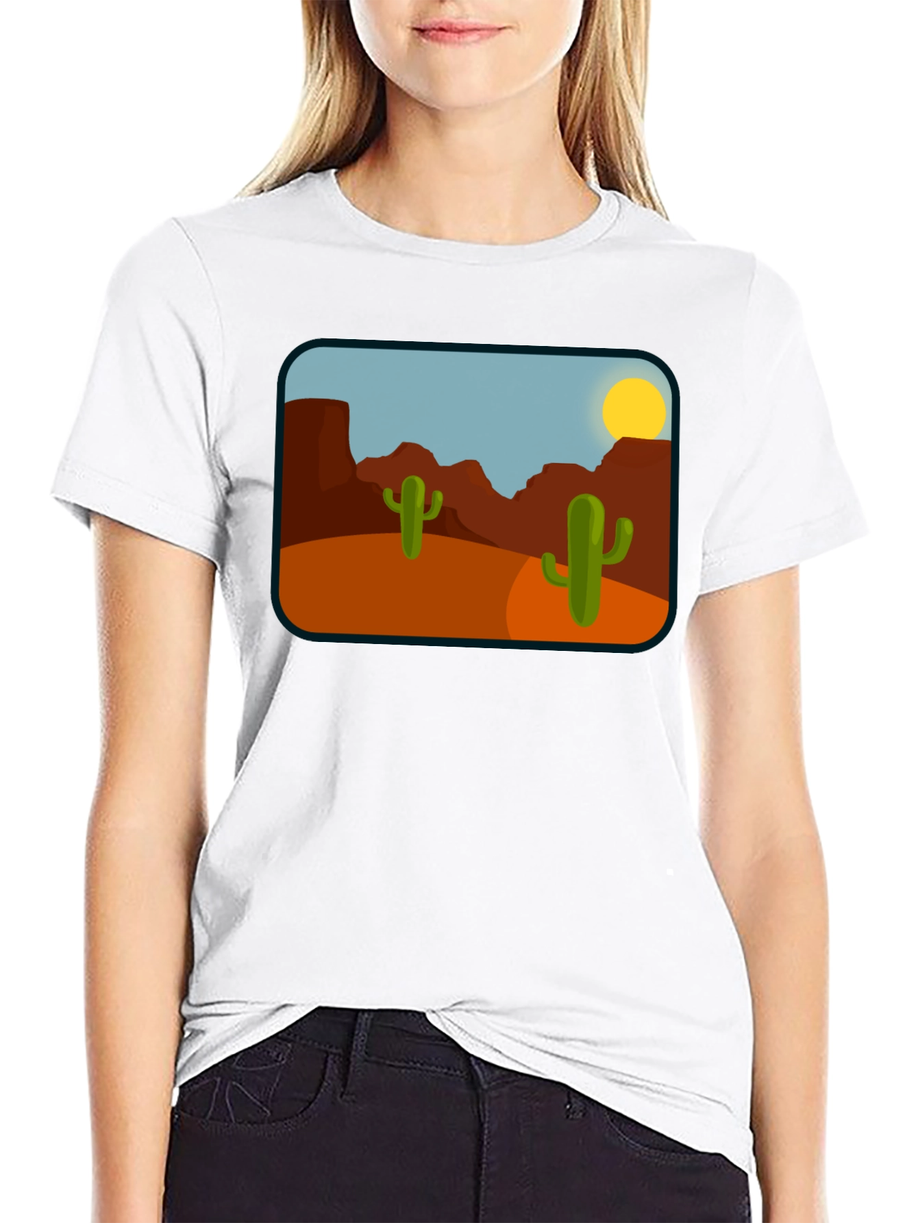 Desert Cactus Graphic T-Shirt - Black
