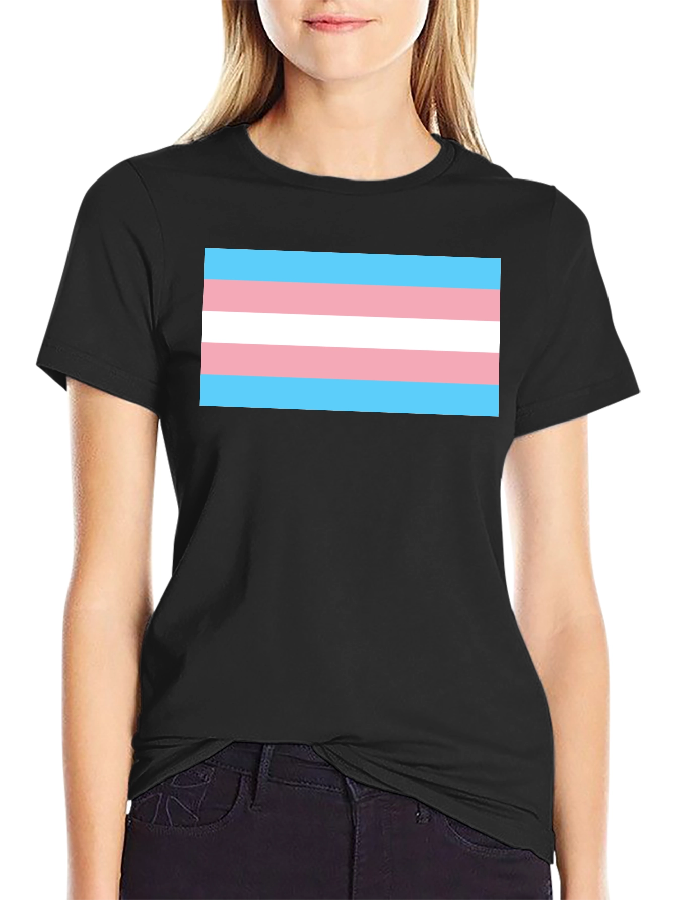 Transgender Pride Flag T-Shirt - Black Tee