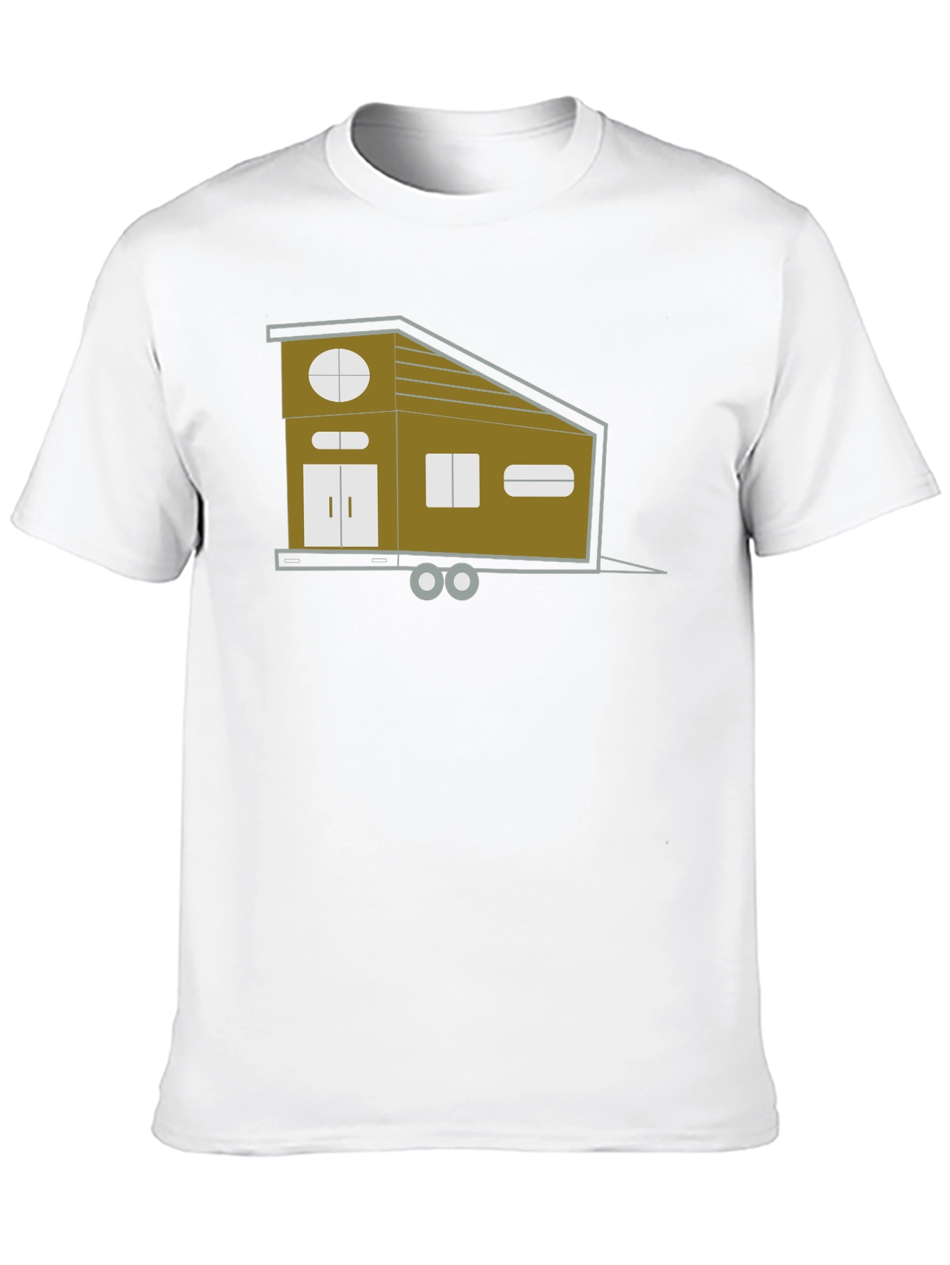 Modern Tiny House Graphic Tee - Black Cotton Blend