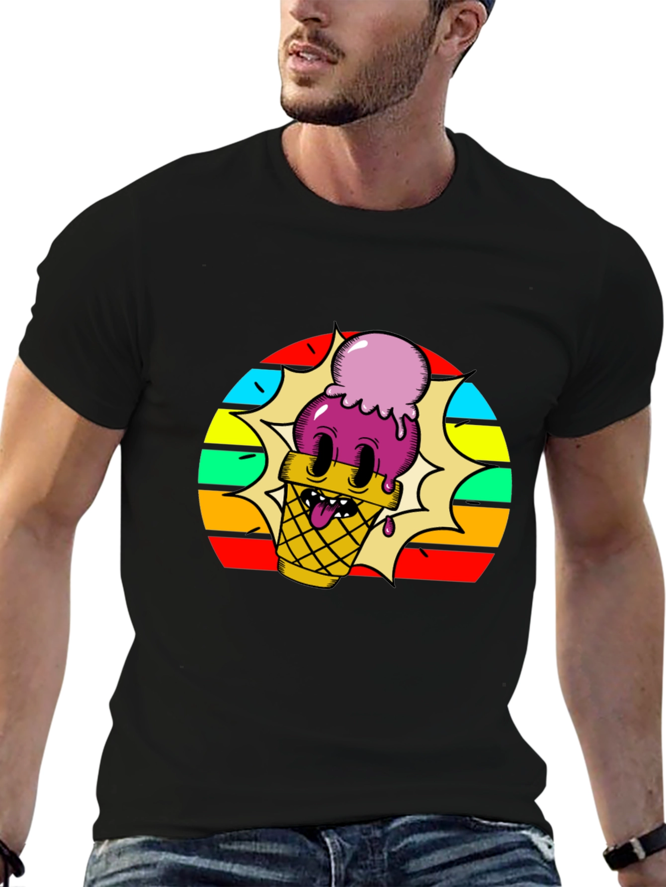 Funky Retro Ice Cream Cone Graphic Tee