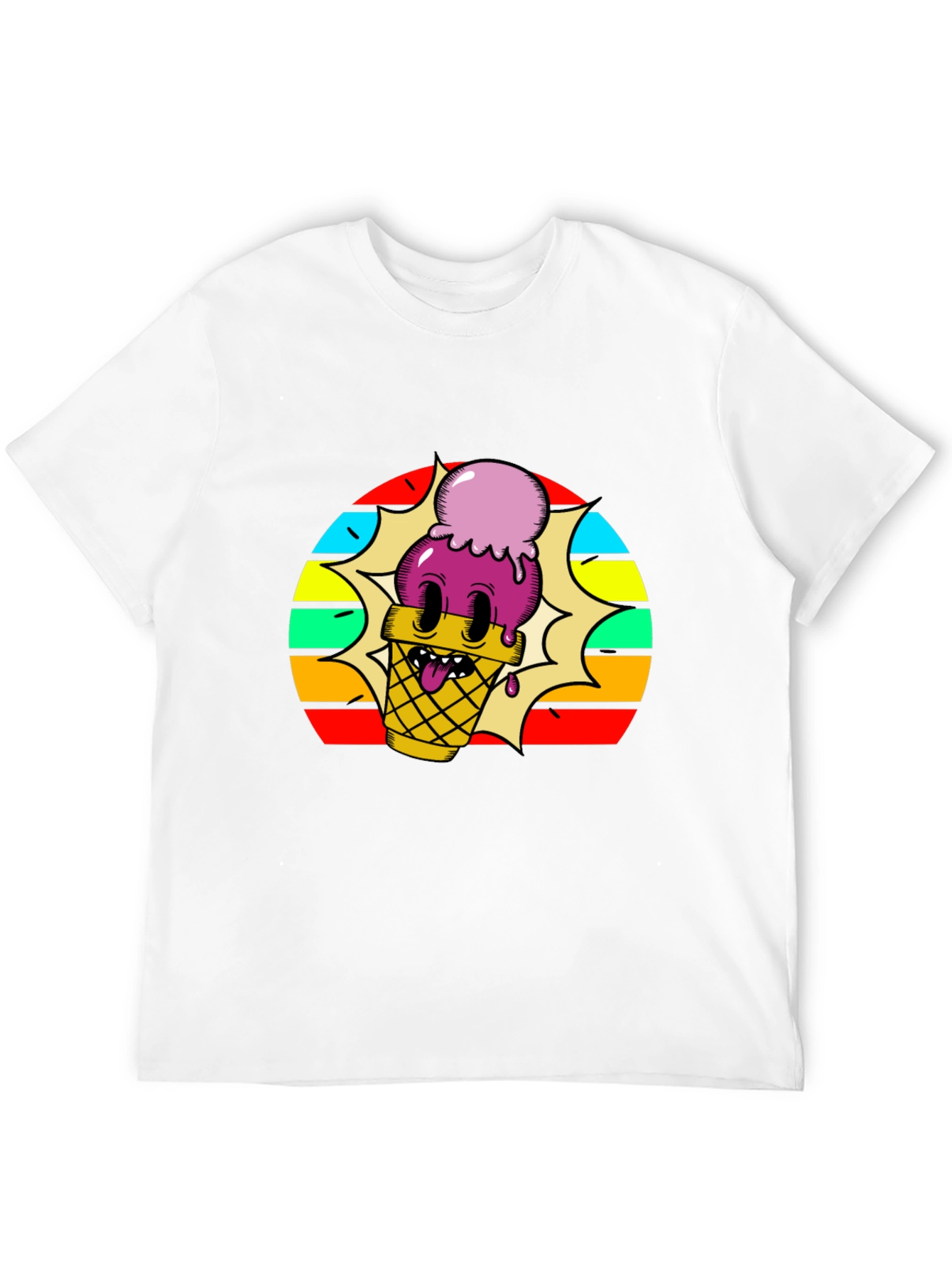 Funky Retro Ice Cream Cone Graphic Tee