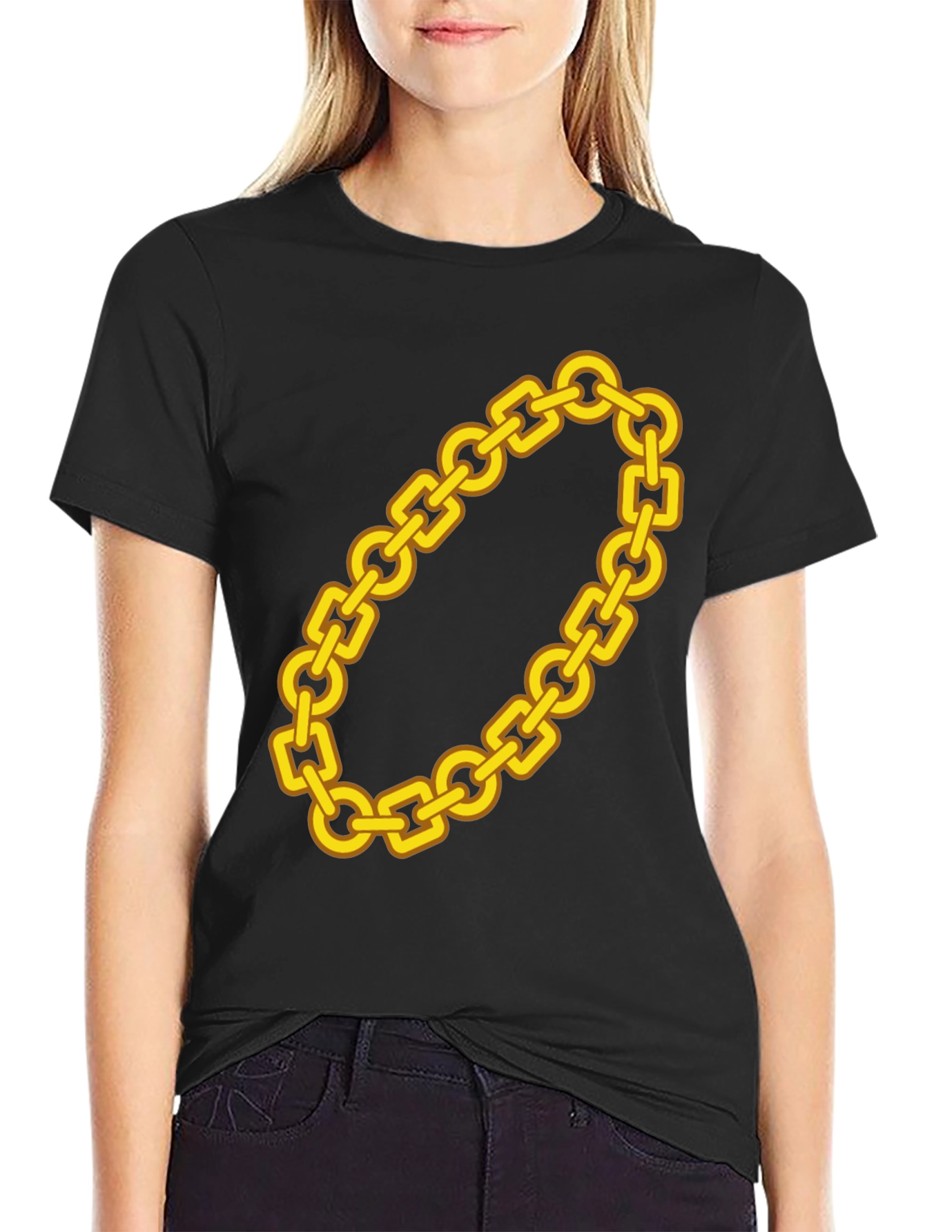 Gold Chain Graphic Tee - Bold Statement Shirt