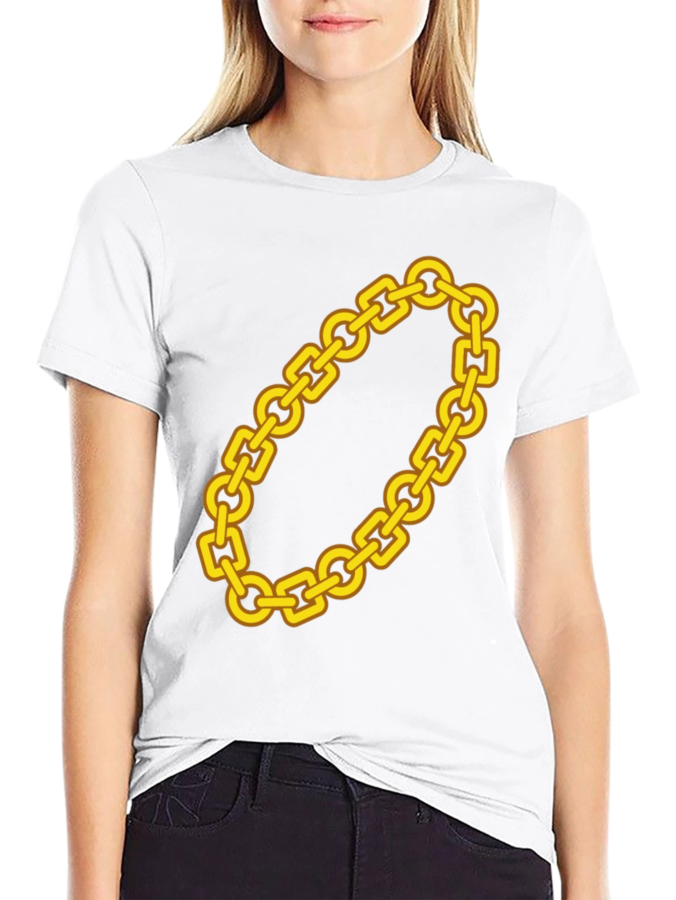 Gold Chain Graphic Tee - Bold Statement Shirt
