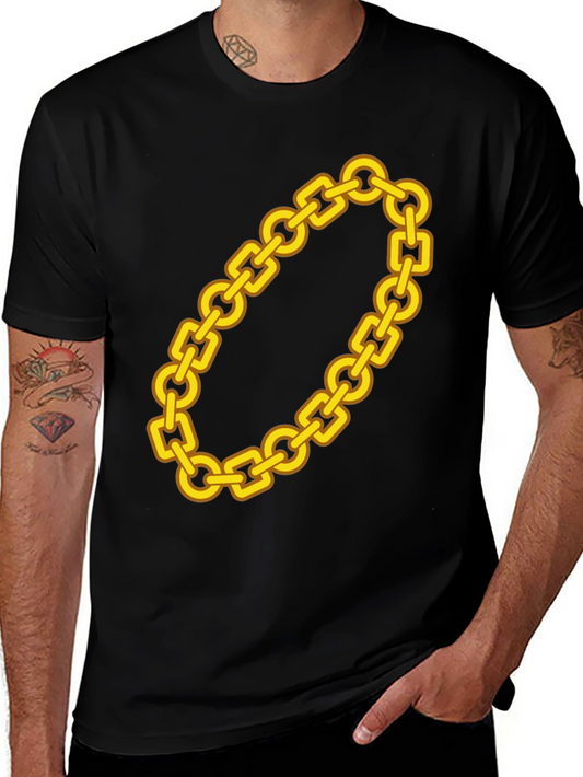 Gold Chain Graphic Tee - Bold Statement Shirt