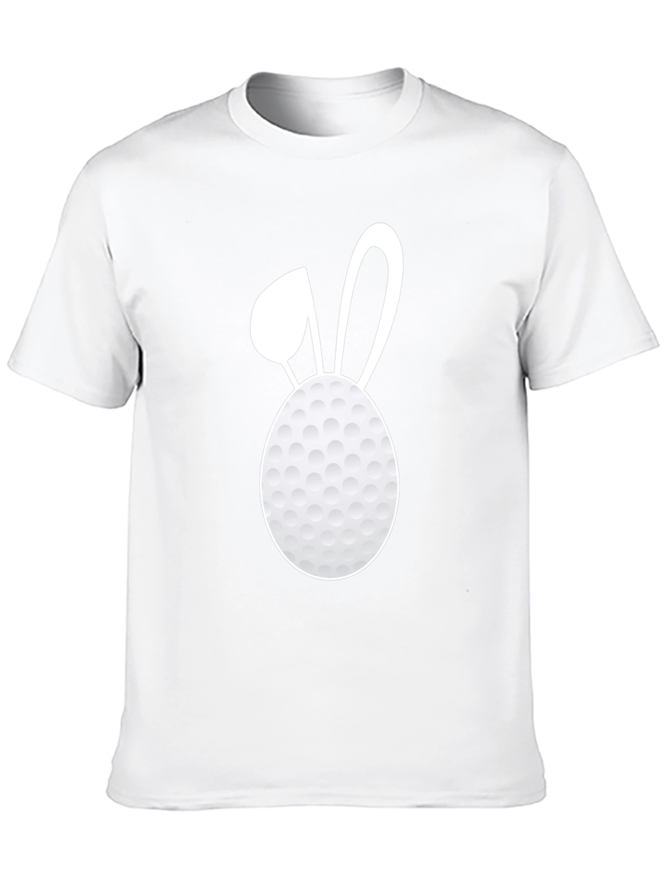 Golf Ball Easter Bunny Tee - Black Cotton T-Shirt