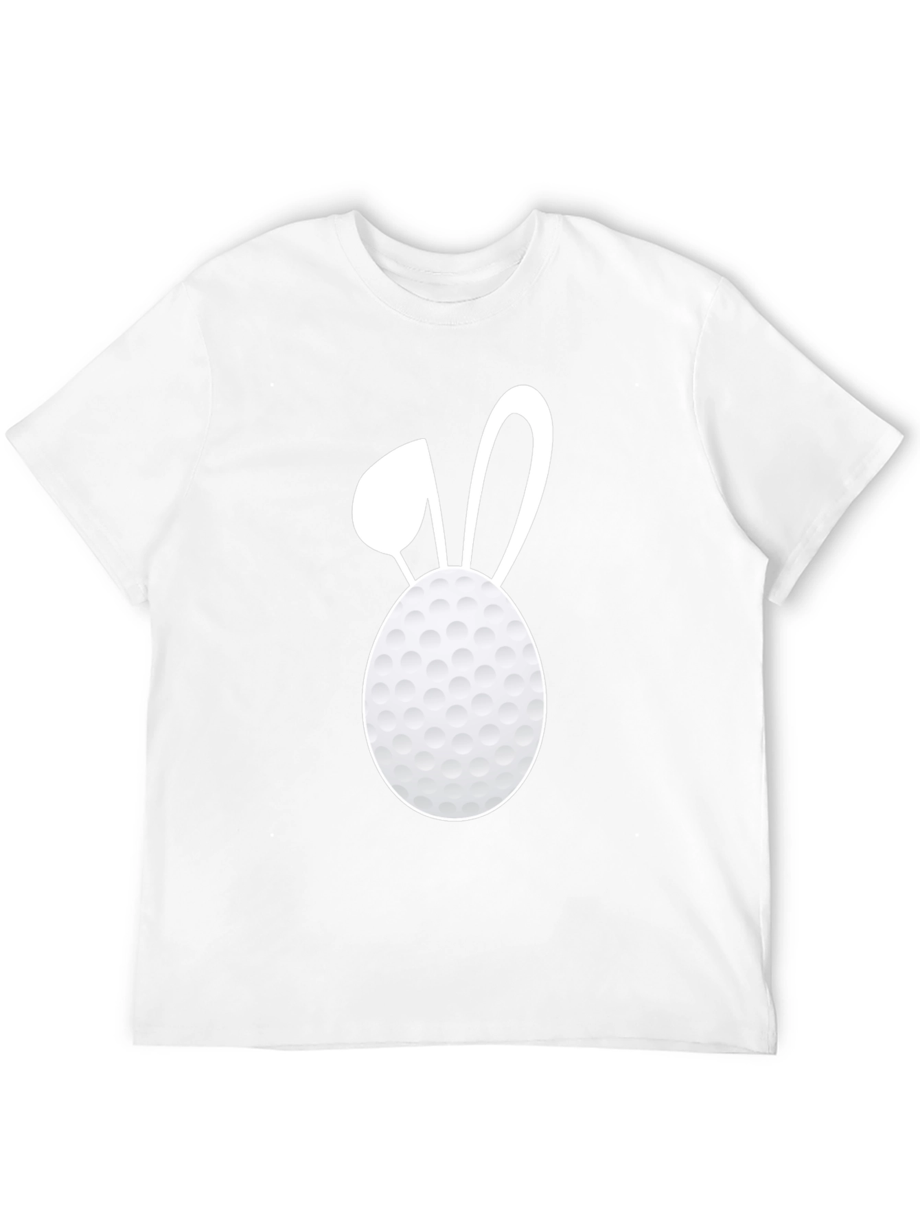 Golf Ball Easter Bunny Tee - Black Cotton T-Shirt